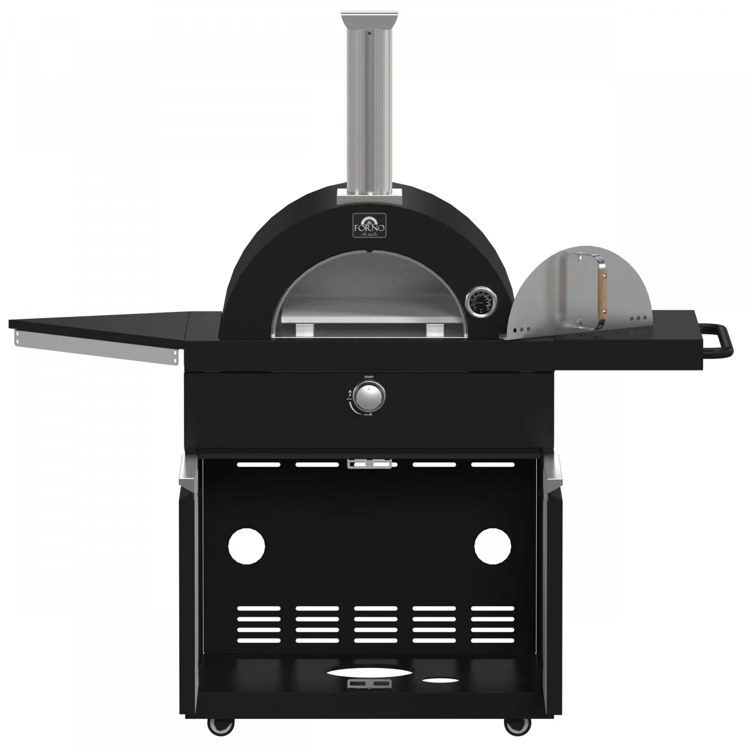 Forno All'Aperto Black Countertop Outdoor Kitchen with 74,600 BTU BBQ, Pizza Oven and Bar Module - FODKT2551BLK - Image 20