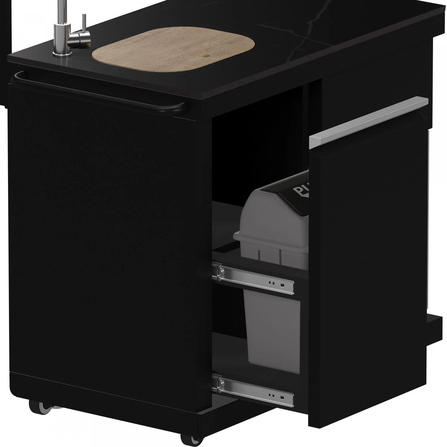 Forno All'Aperto Black Countertop Outdoor Kitchen with 86,600 BTU BBQ, 24" Plancha and 18" Pizza Oven - FODKT2568BLK - Image 11