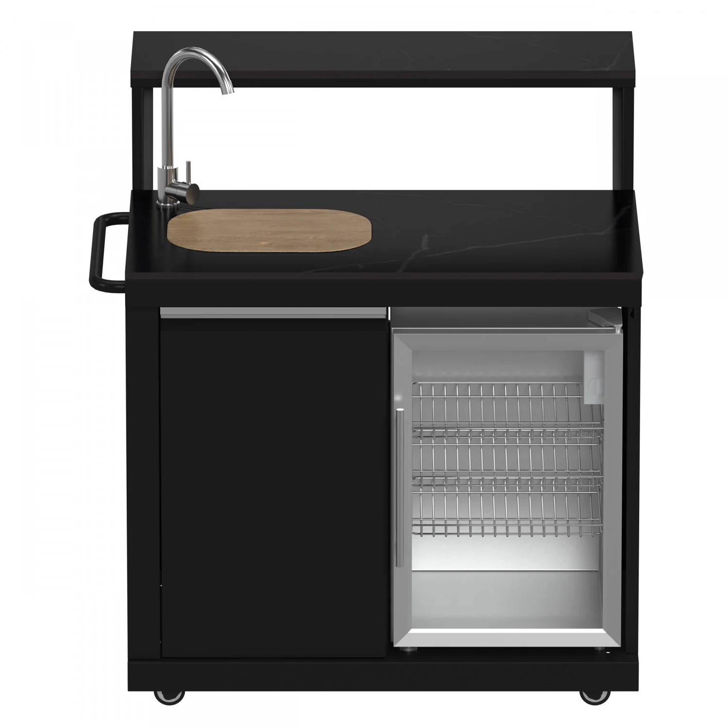 Forno All'Aperto Black Countertop Outdoor Kitchen with 86,600 BTU BBQ, 24" Plancha and 18" Pizza Oven - FODKT2568BLK - Image 7