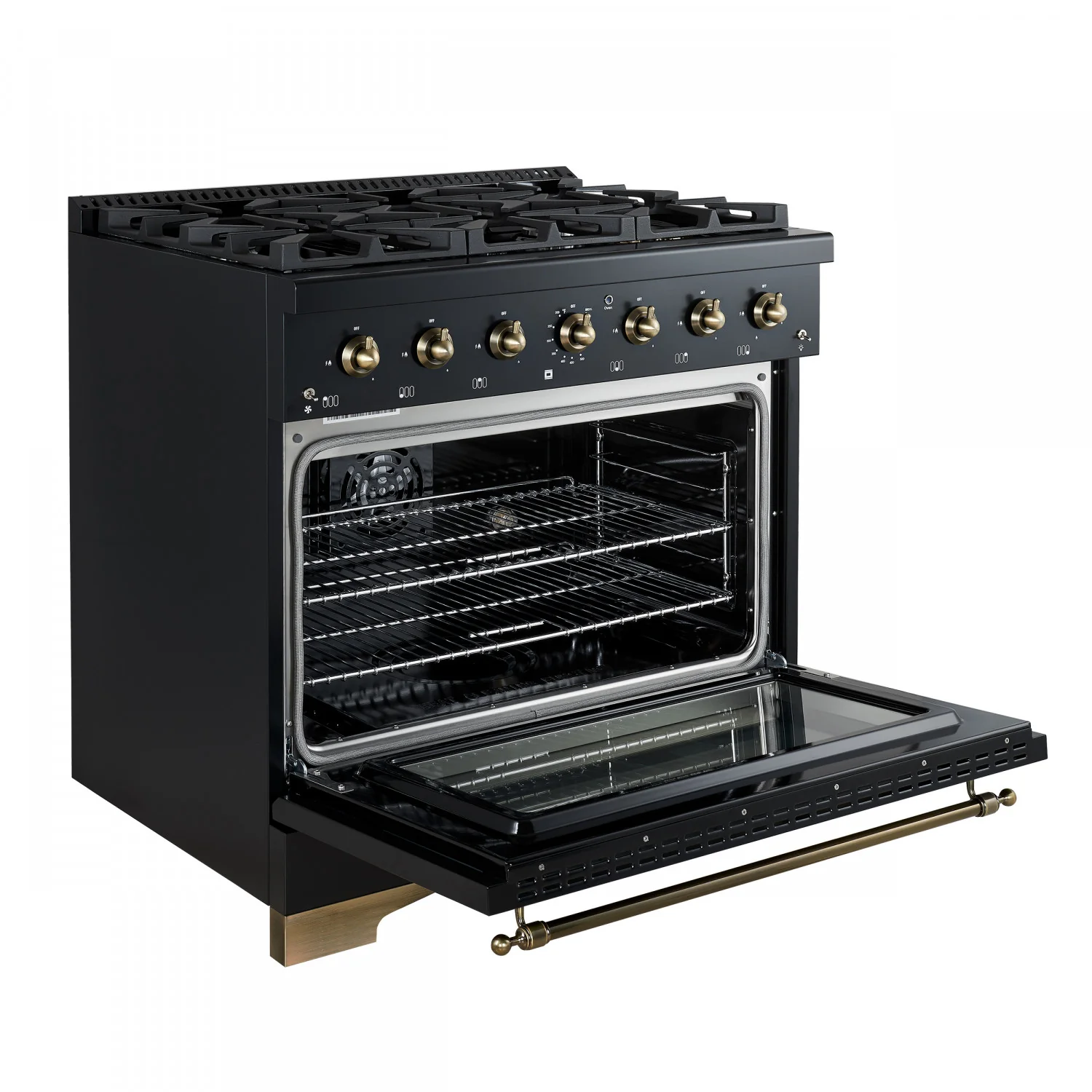 Forno Antico 36" Black Dual Fuel Range (4.5 Cu. Ft.) - FFSGS6113-36BLK - Image 5