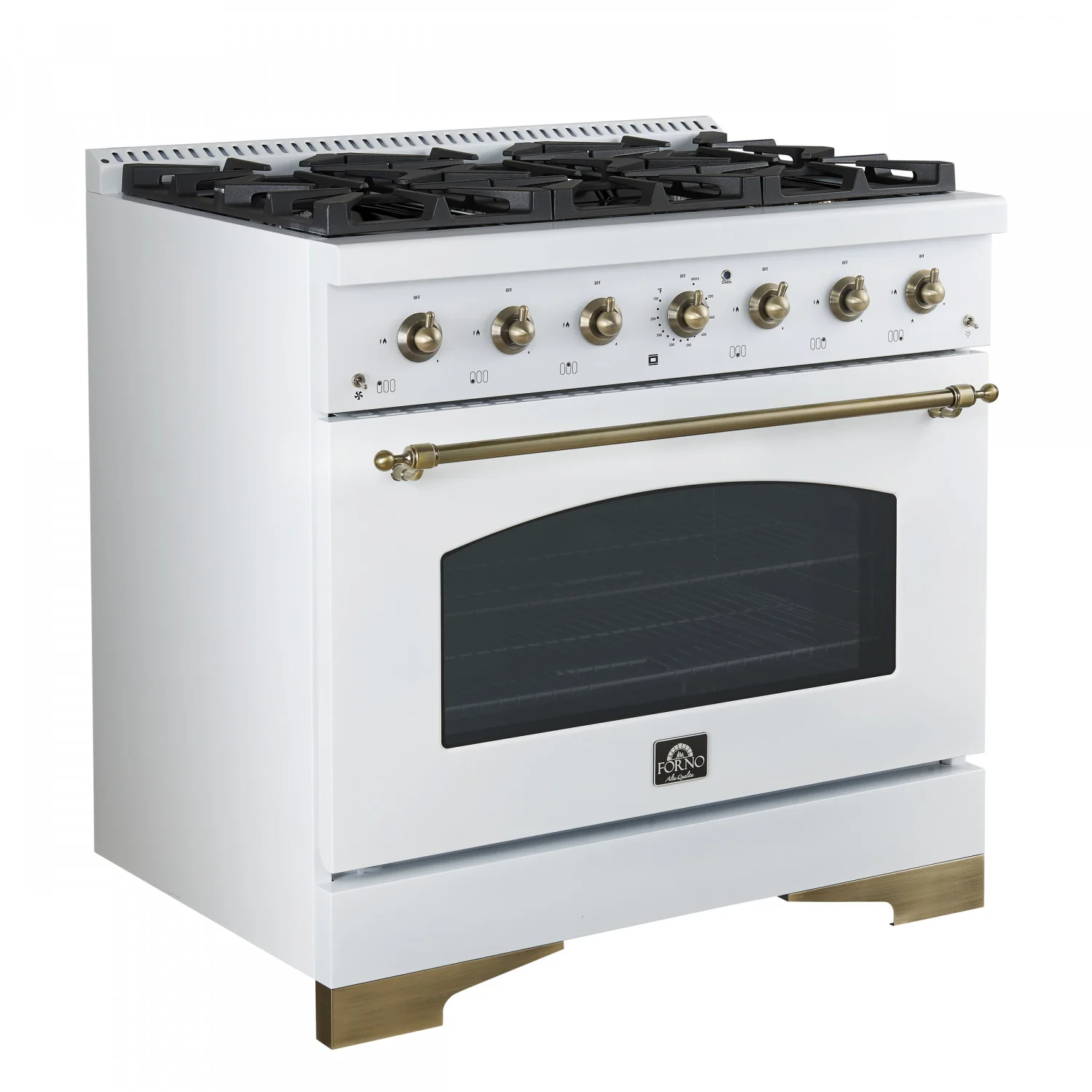 Forno Antico 36" White Freestanding Gas Range (4.5 Cu. Ft.) - FFSGS6219-36WHT - Image 6