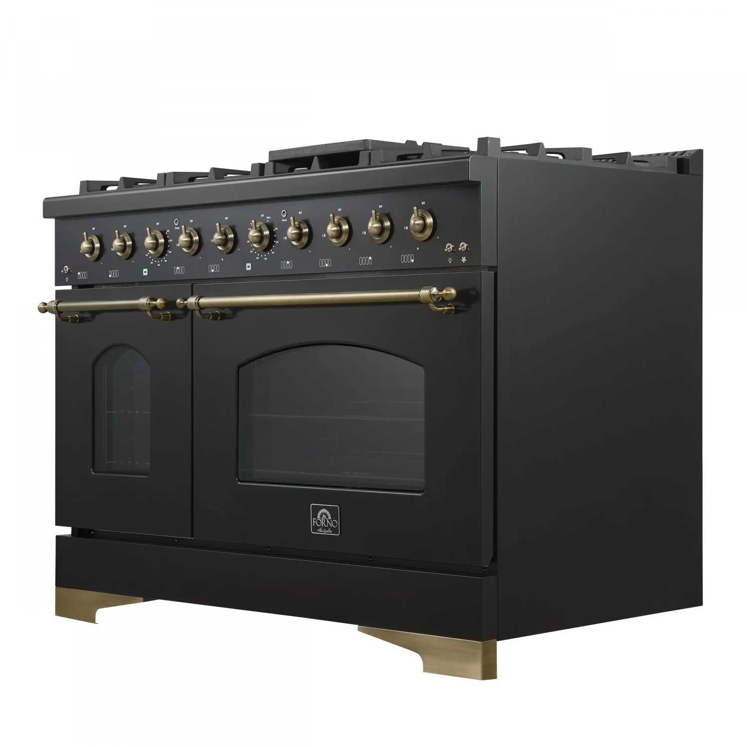 Forno Antico 48" Black Freestanding Double Oven Gas Range (5.5 Cu. Ft.) - FFSGS6219-48BLK - Image 10