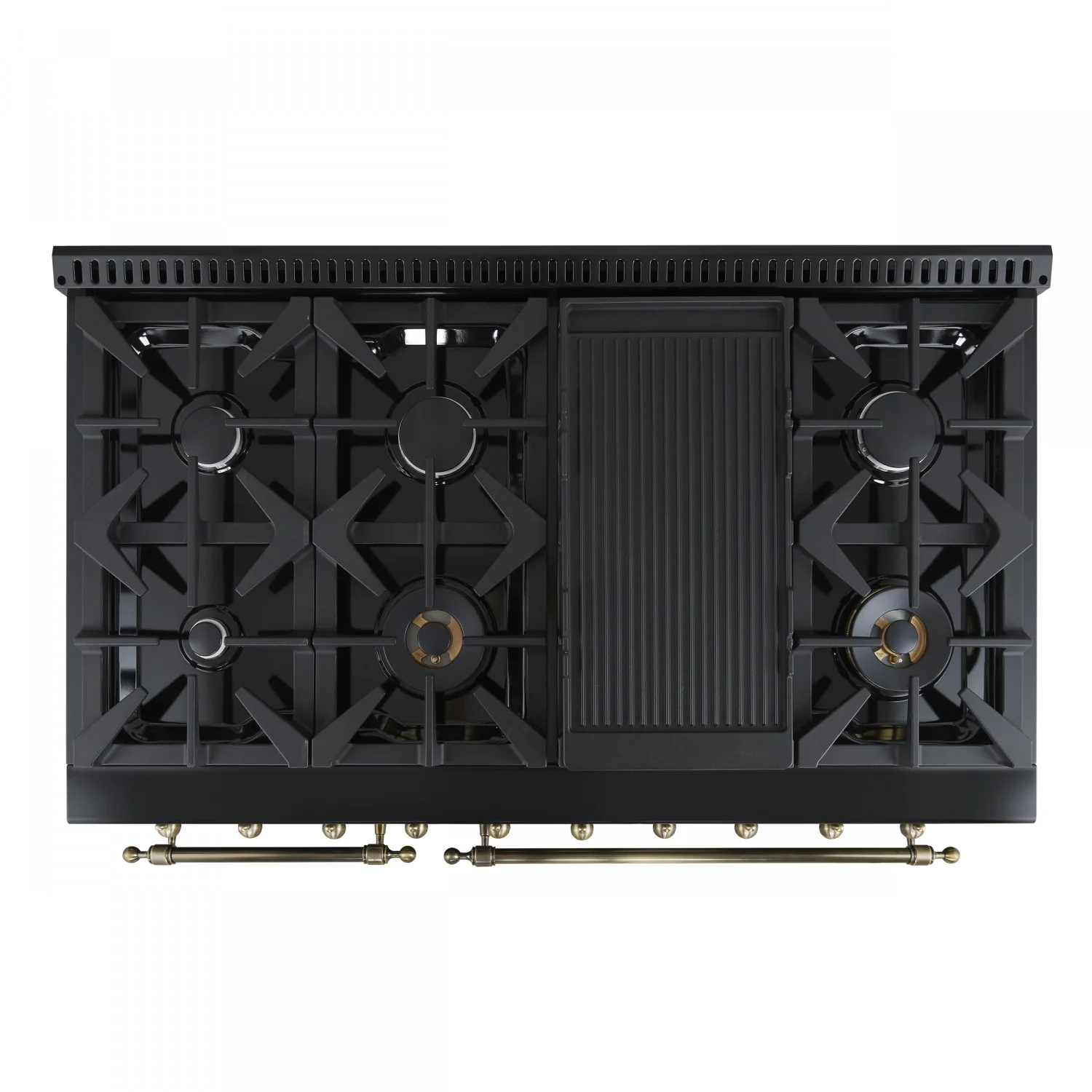 Forno Antico 48" Black Freestanding Dual Fuel Double Oven Range (5.5 Cu. Ft.) - FFSGS6113-48BLK - Image 3