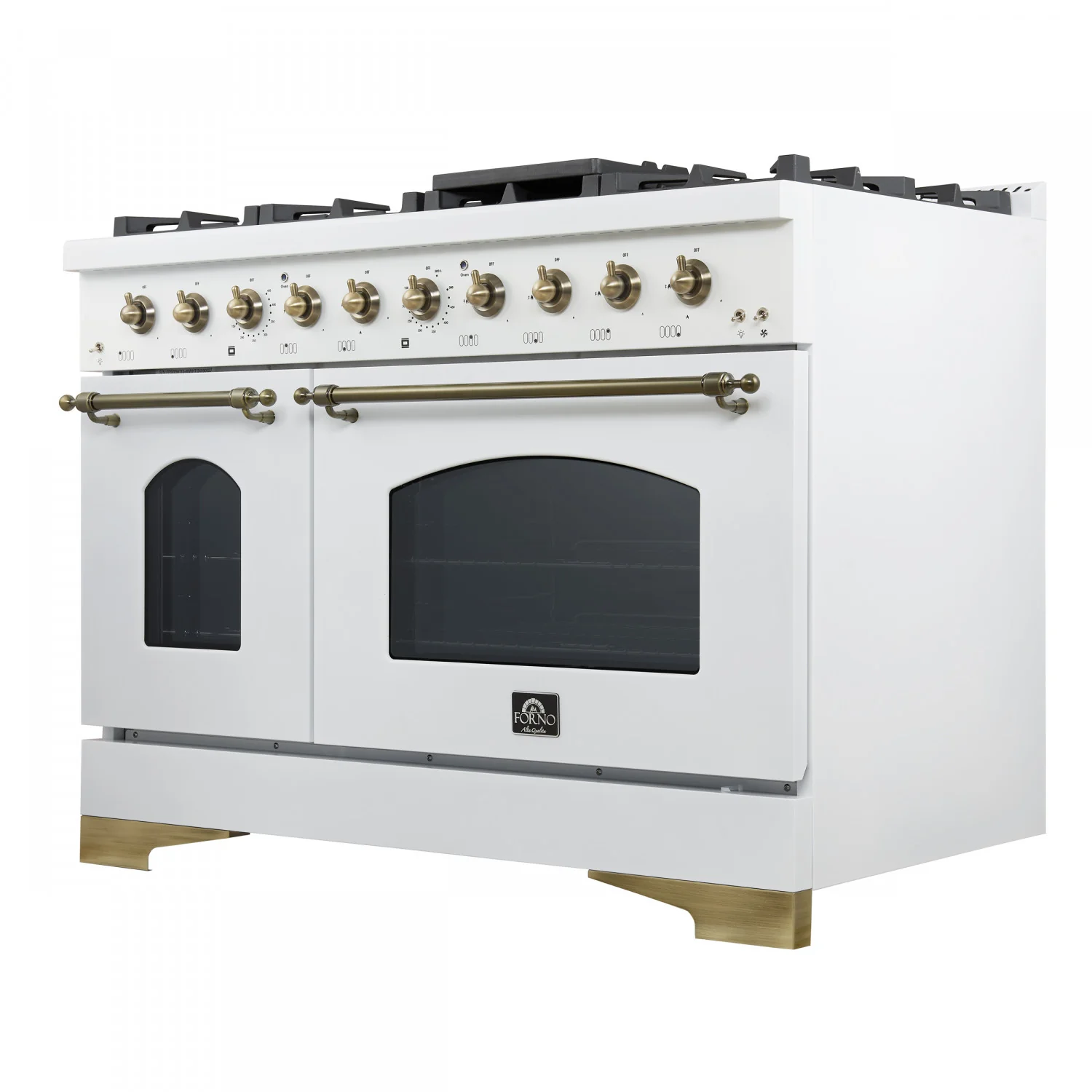 Forno Antico 48" White Freestanding Double Oven Gas Range (5.5 Cu. Ft.) - FFSGS6219-48WHT - Image 11