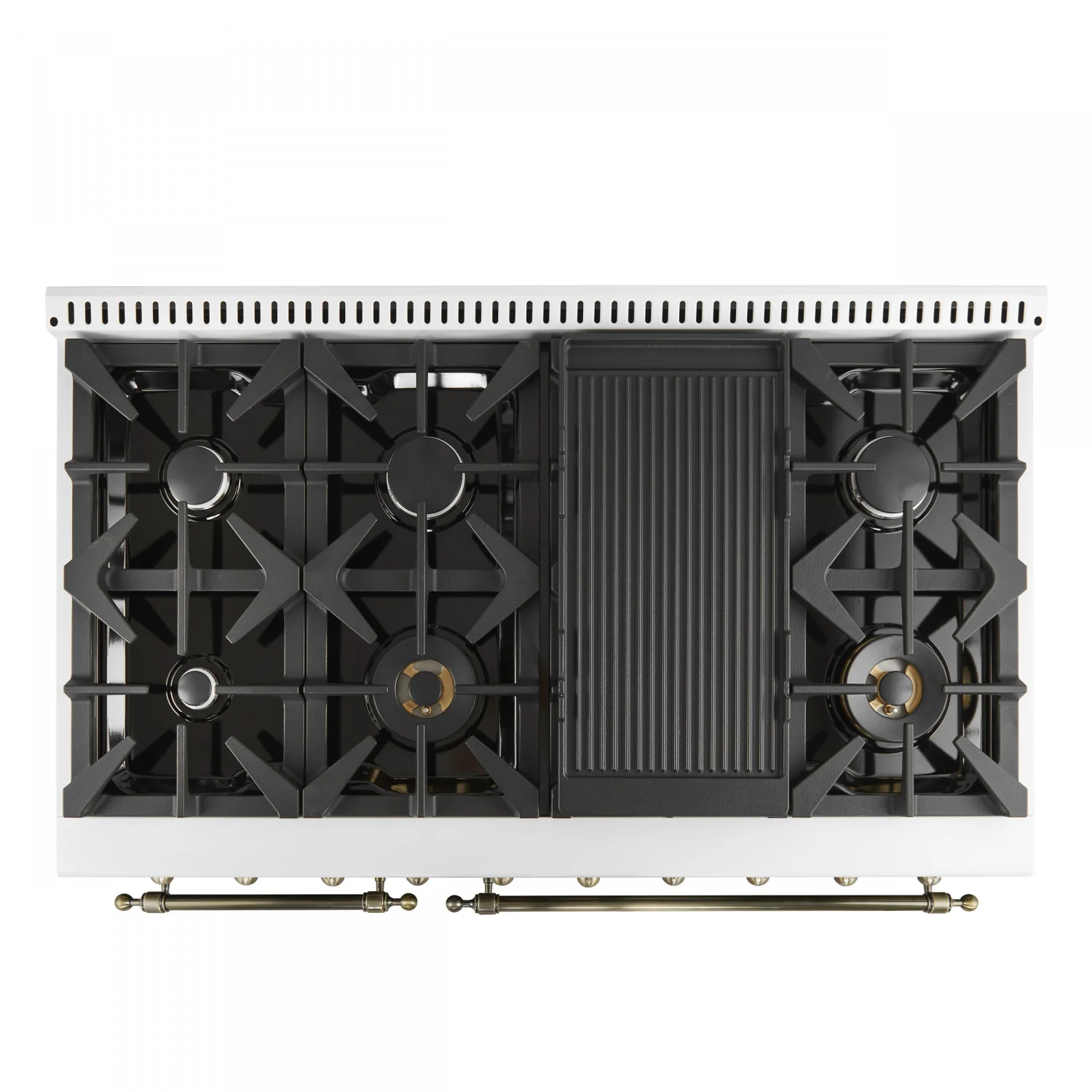 Forno Antico 48" White Freestanding Double Oven Gas Range (5.5 Cu. Ft.) - FFSGS6219-48WHT - Image 4