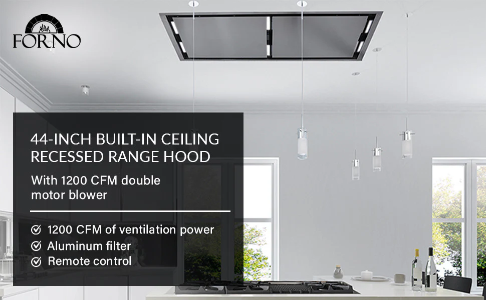 Forno Arezzo Stainless Steel 44" 1200 CFM Insert Range Hood - FRHRE5312-44 - Image 15