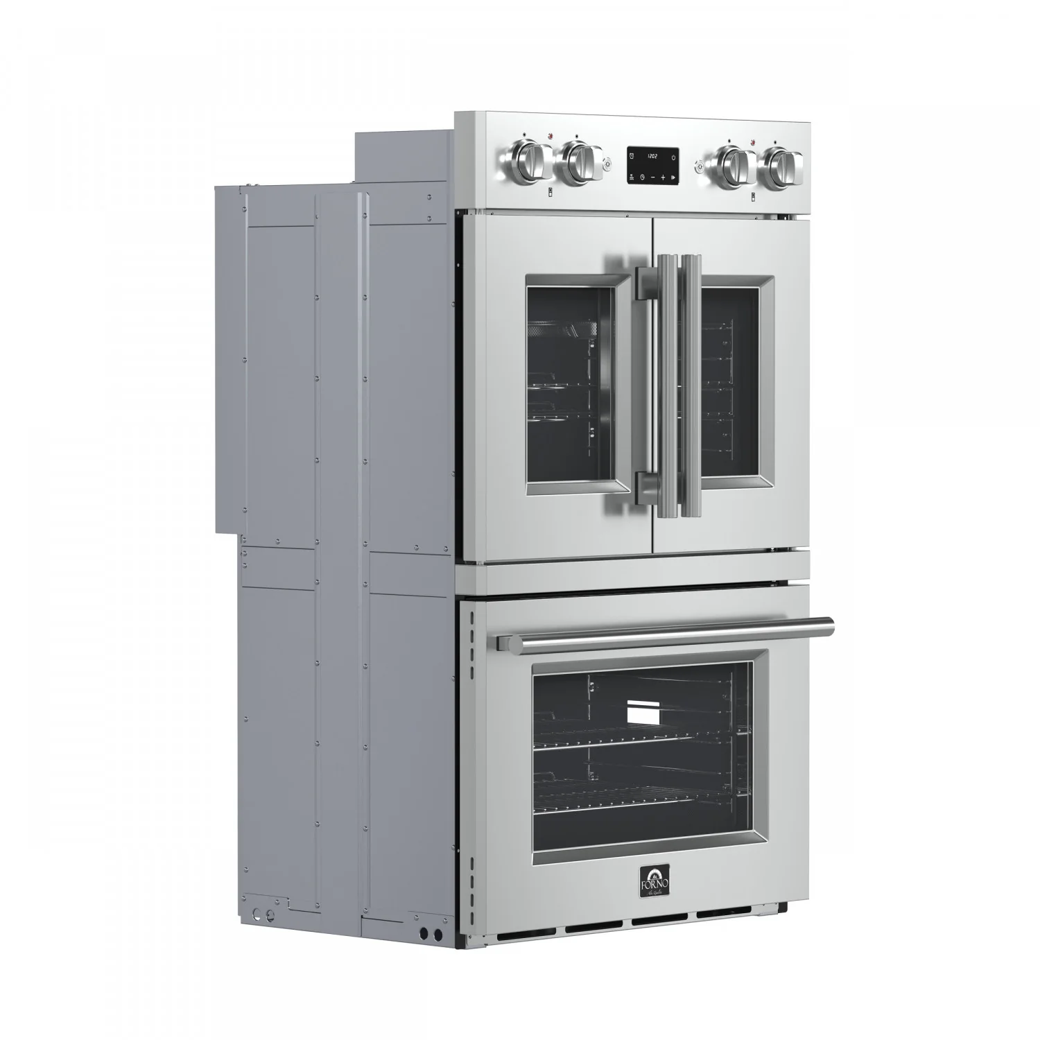 Forno Asti Stainless Steel 30" French Door Double Wall Oven With Dual True Convection And Air Fry (7.36 Cu. Ft.) - FBOEL1340-30 - Image 2