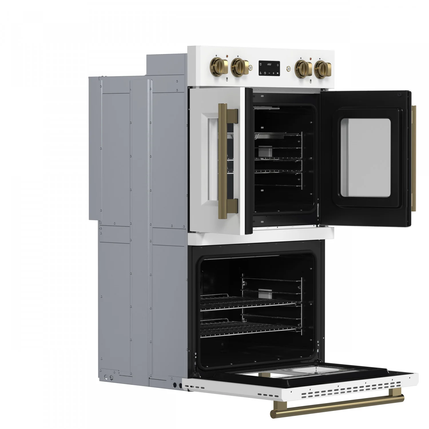 Forno Asti White 30" French Door Double Wall Oven with Dual True Convection and Air Fry (7.36 Cu. Ft.) - FBOEL1340-30WHT - Image 6
