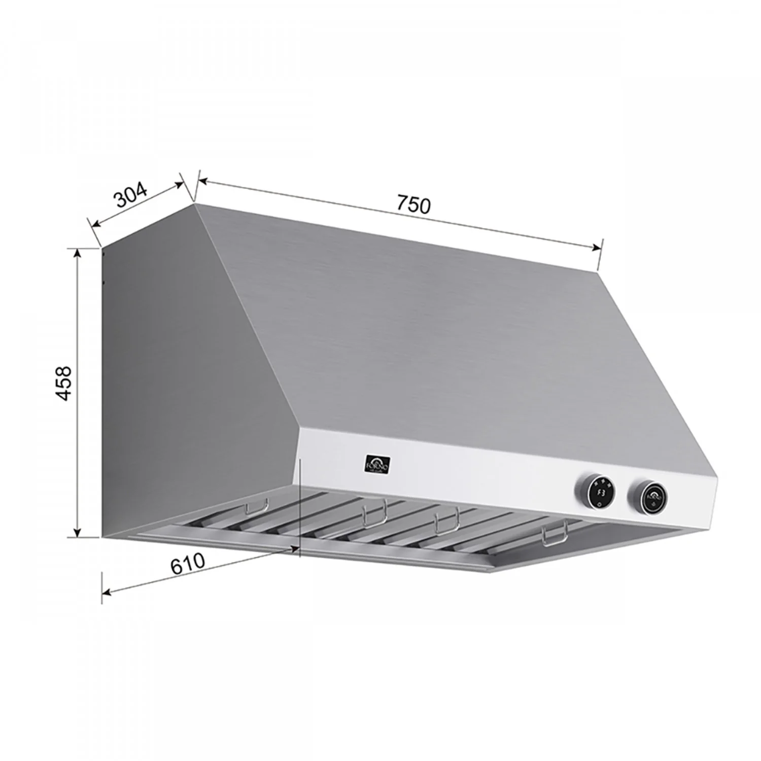 Forno Biagio Stainless Steel 30" 600 CFM Wall Mounted Range Hood - FRHWM5009-30 - Image 5