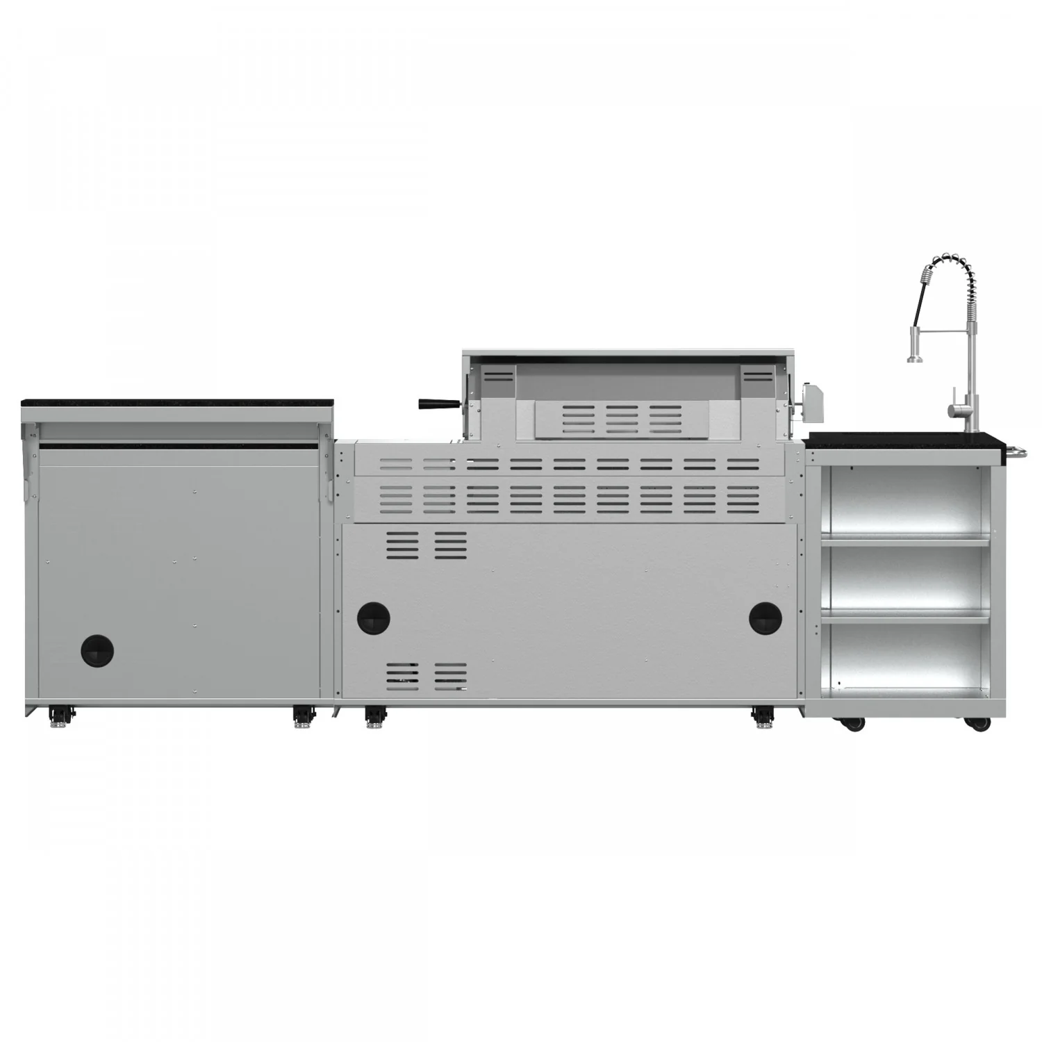 Forno Bulnes Black Countertop Outdoor Kitchen with 40" 84,000 BTU BBQ and Beverage Centre - FODKT2520BLK - Image 6