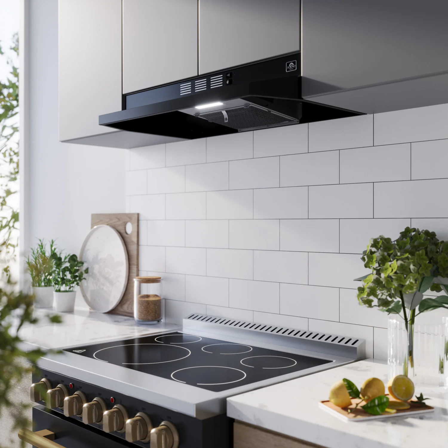 Forno Cappa Black 30" 200 CFM Under Cabinet Range Hood - FRHUC5200-30BLK - Image 8