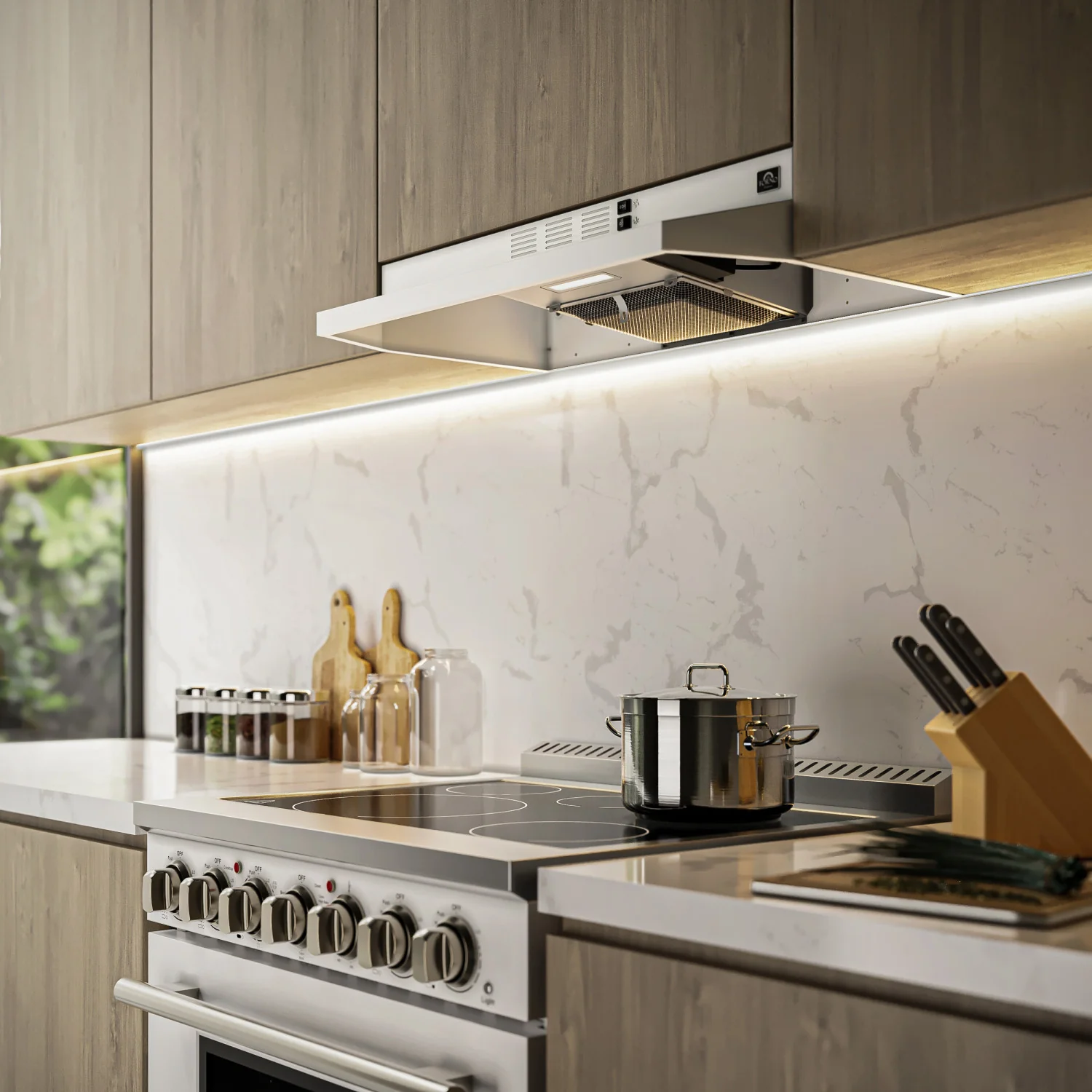 Forno Cappa White 30" 200 CFM Under Cabinet Range Hood - FRHUC5200-30WHT - Image 8