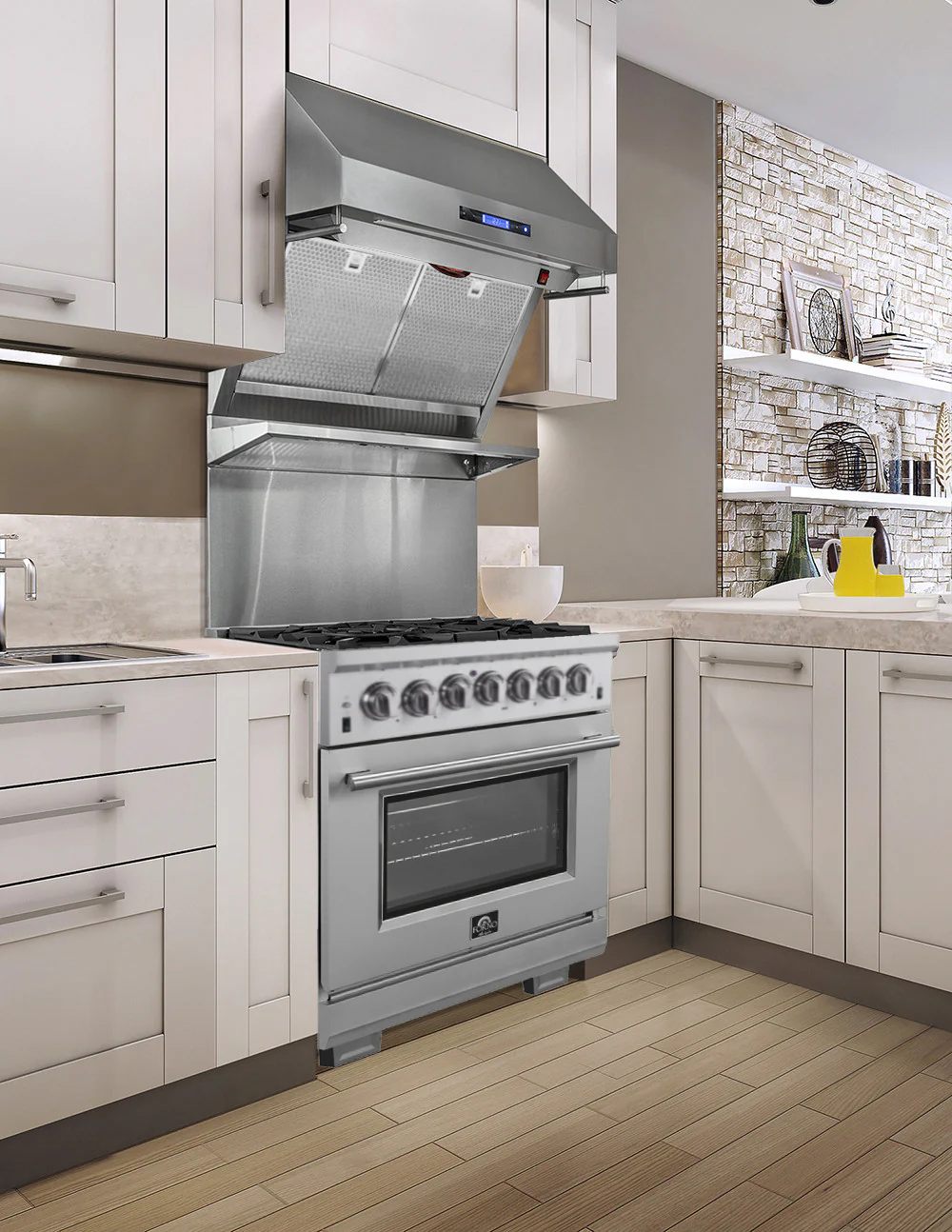 Forno Capriasca 30" Stainless Steel Dual Fuel Range with True Convection (4.32 Cu. Ft.) - FFSGS6187-30 - Image 10