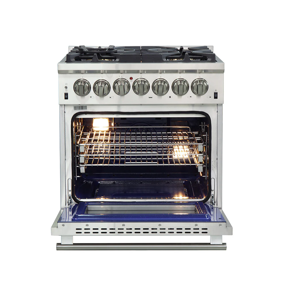 Forno Capriasca 30" Stainless Steel Dual Fuel Range with True Convection (4.32 Cu. Ft.) - FFSGS6187-30 - Image 4