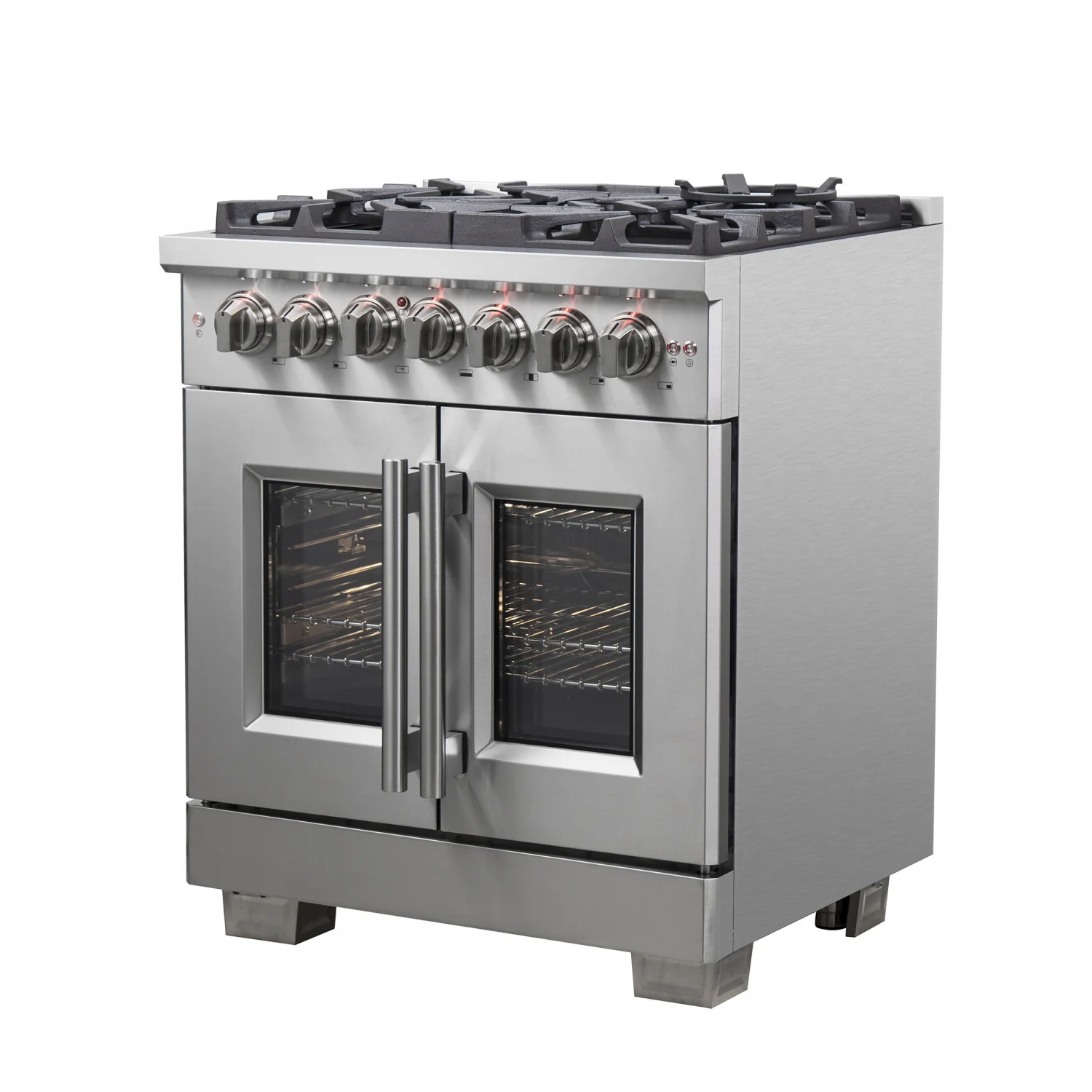 Forno Capriasca 30" Stainless Steel French Door Dual Fuel Range with True Convection (4.32 Cu. Ft.) - FFSGS6387-30 - Image 3