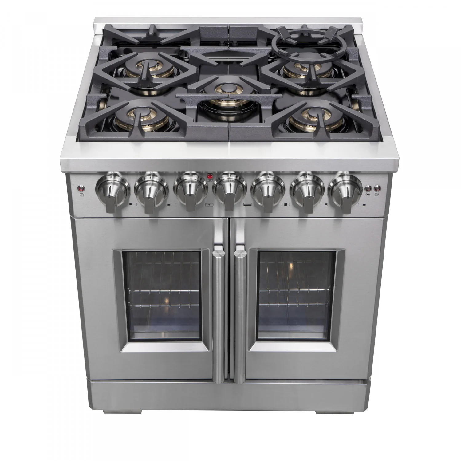Forno Capriasca 30" Stainless Steel French Door Dual Fuel Range with True Convection (4.32 Cu. Ft.) - FFSGS6387-30 - Image 4