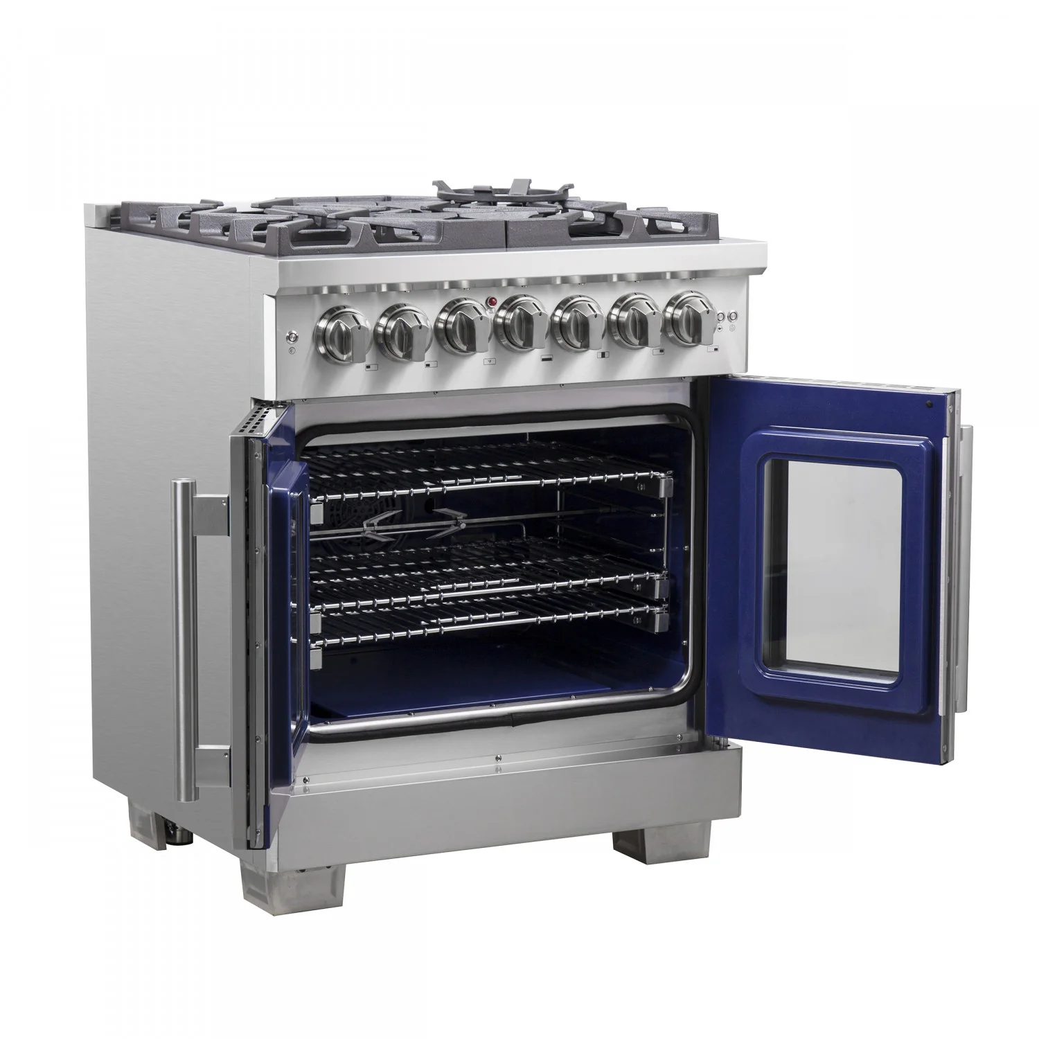 Forno Capriasca 30" Stainless Steel French Door Dual Fuel Range with True Convection (4.32 Cu. Ft.) - FFSGS6387-30 - Image 5