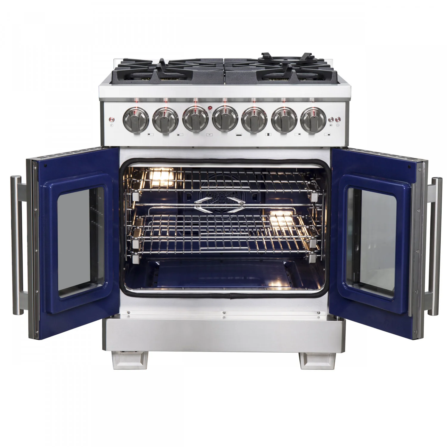 Forno Capriasca 30" Stainless Steel French Door Dual Fuel Range with True Convection (4.32 Cu. Ft.) - FFSGS6387-30 - Image 8