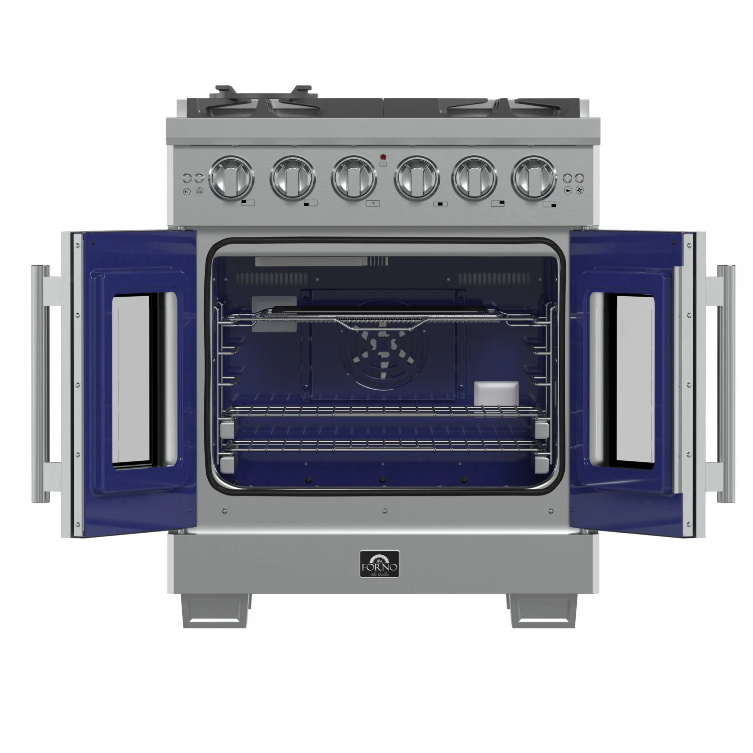 Forno Capriasca 30" Stainless Steel French Door Freestanding Gas Range with Air Fry (4.32 Cu. Ft.) - FFSGS6460-30 - Image 2