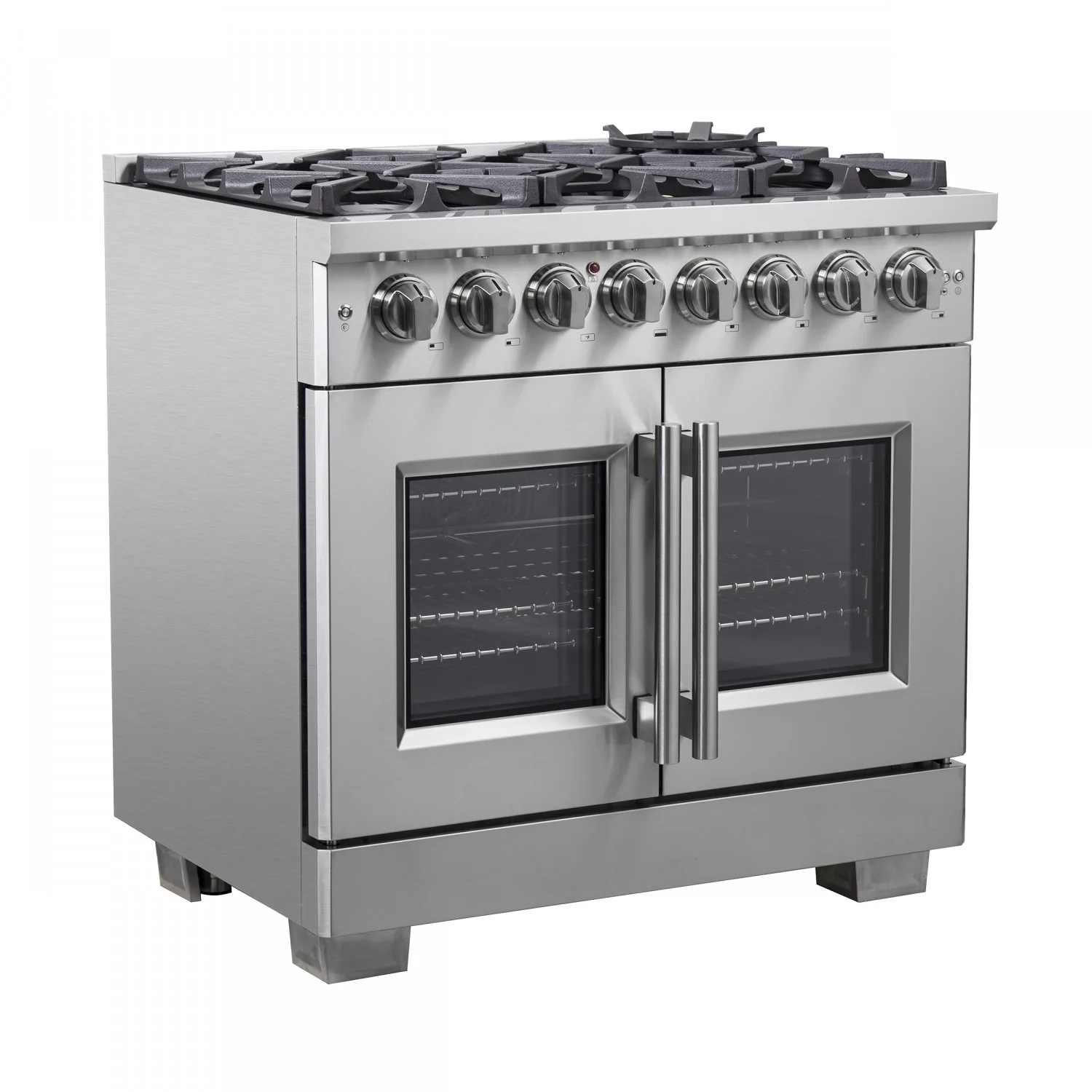 Forno Capriasca 36" Stainless Steel French Door Dual Fuel Range with True Convection (5.36 Cu. Ft.) - FFSGS6387-36 - Image 3