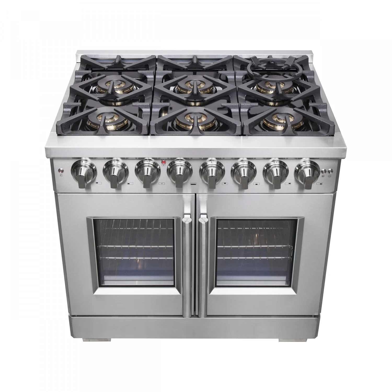Forno Capriasca 36" Stainless Steel French Door Dual Fuel Range with True Convection (5.36 Cu. Ft.) - FFSGS6387-36 - Image 4