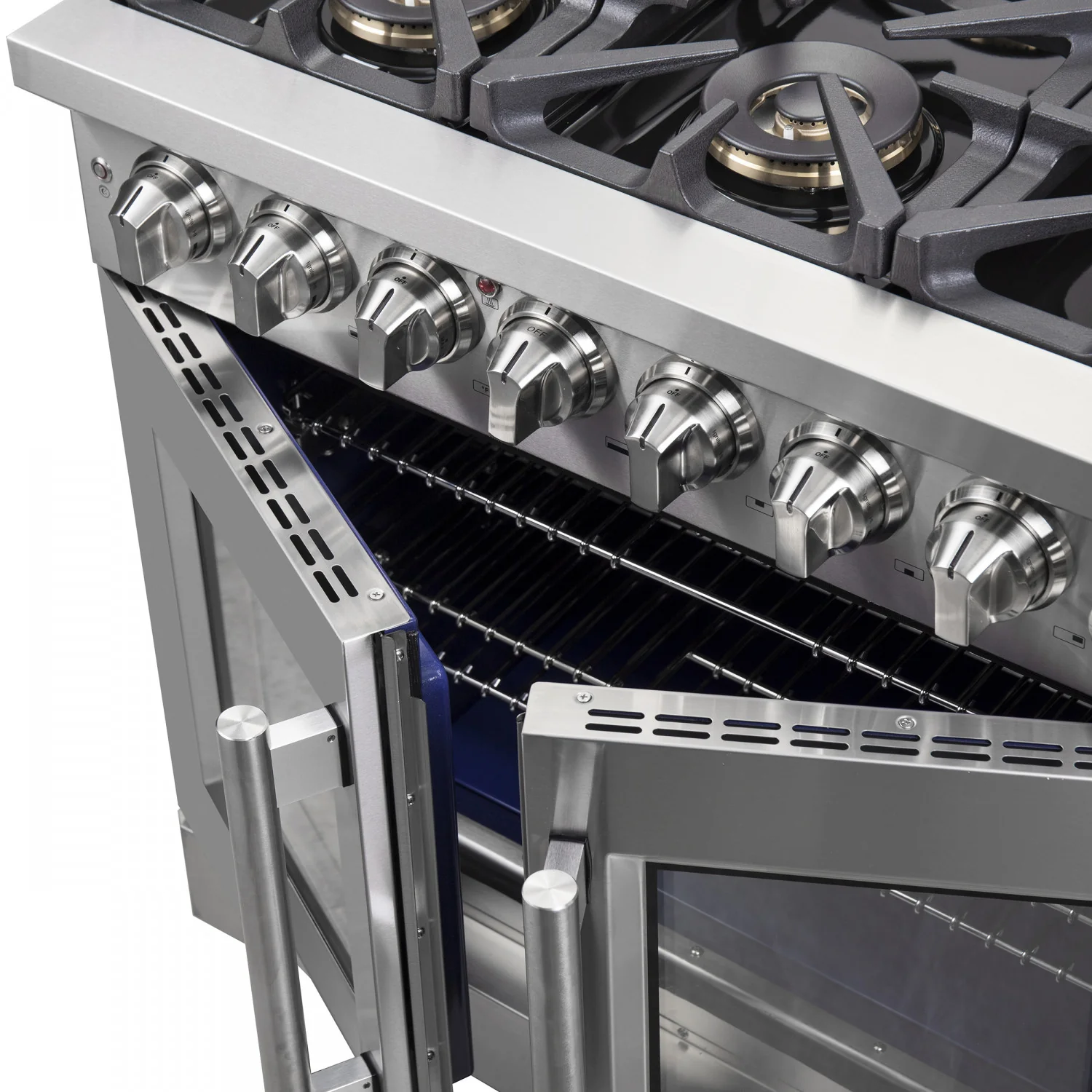 Forno Capriasca 36" Stainless Steel French Door Dual Fuel Range with True Convection (5.36 Cu. Ft.) - FFSGS6387-36 - Image 9