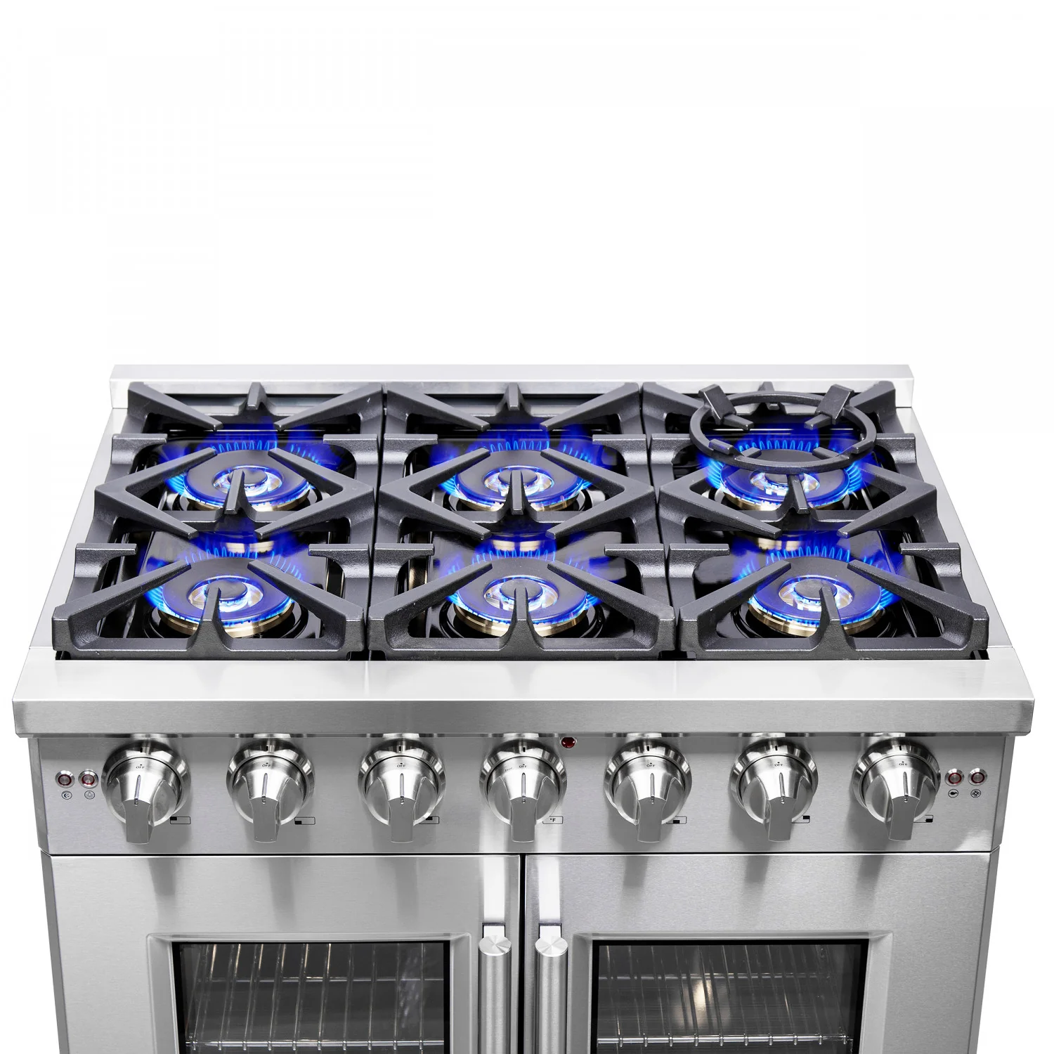 Forno Capriasca 36" Stainless Steel French Door Freestanding Gas Range with Air Fry (5.36 Cu. Ft.) - FFSGS6460-36 - Image 18