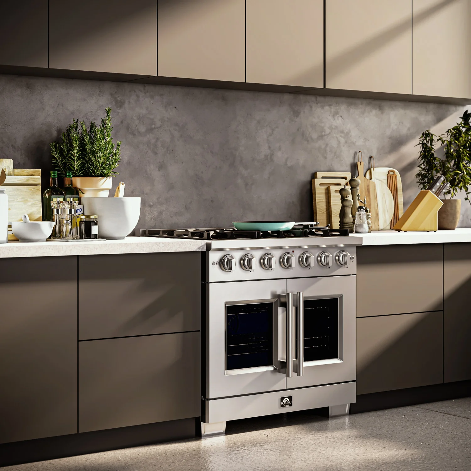 Forno Capriasca 36" Stainless Steel French Door Freestanding Gas Range with Air Fry (5.36 Cu. Ft.) - FFSGS6460-36 - Image 22