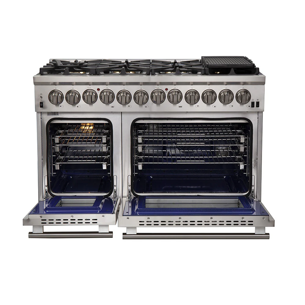 Forno Capriasca 48" Stainless Steel Dual Fuel Double Oven Range with True Convection (6.58 Cu. Ft.) - FFSGS6187-48 - Image 3