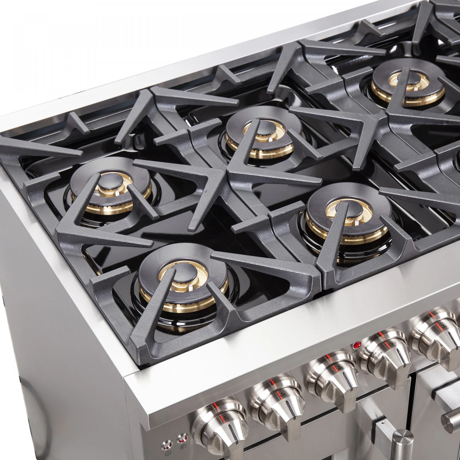 Forno Capriasca 48" Stainless Steel Freestanding Dual Fuel Double Oven Range with True Convection (6.58 Cu. Ft.) - FFSGS6387-48 - Image 14