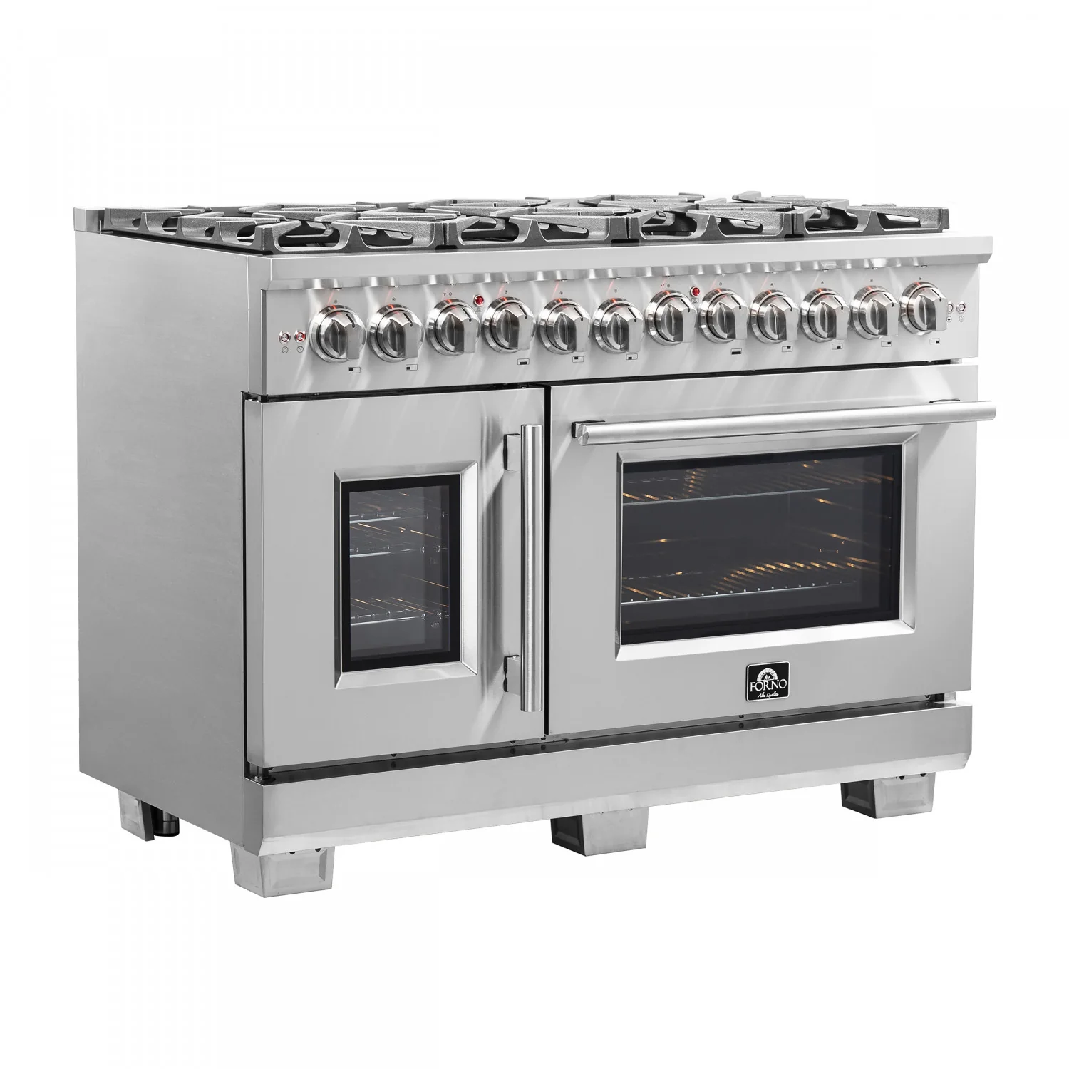 Forno Capriasca 48" Stainless Steel Freestanding Dual Fuel Double Oven Range with True Convection (6.58 Cu. Ft.) - FFSGS6387-48 - Image 3