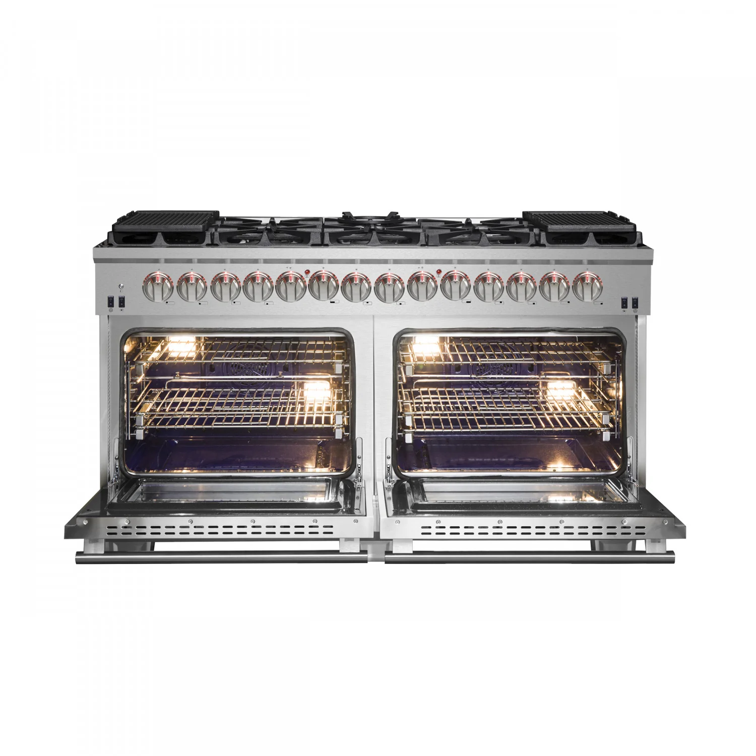 Forno Capriasca 60" Stainless Steel Dual Fuel Double Oven Range with True Convection And Air Fry (8.54 Cu. Ft.) -  FFSGS6187-60 - Image 4