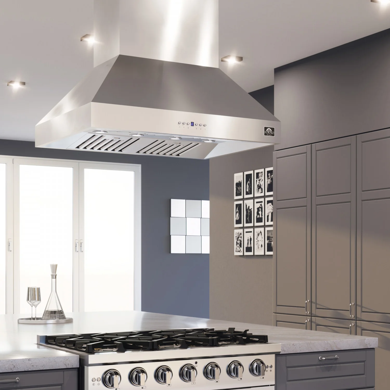 Forno Coppito Stainless Steel 36" 1200 CFM Island Range Hood - FRHIS5129-36 - Image 6