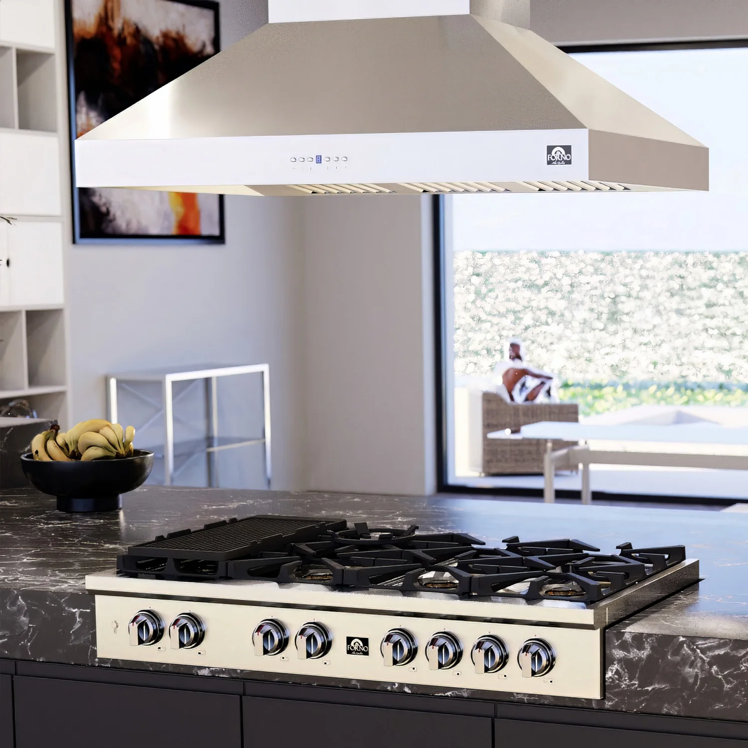 Forno Coppito Stainless Steel 48" 1200 CFM Island Range Hood - FRHIS5129-48 - Image 4