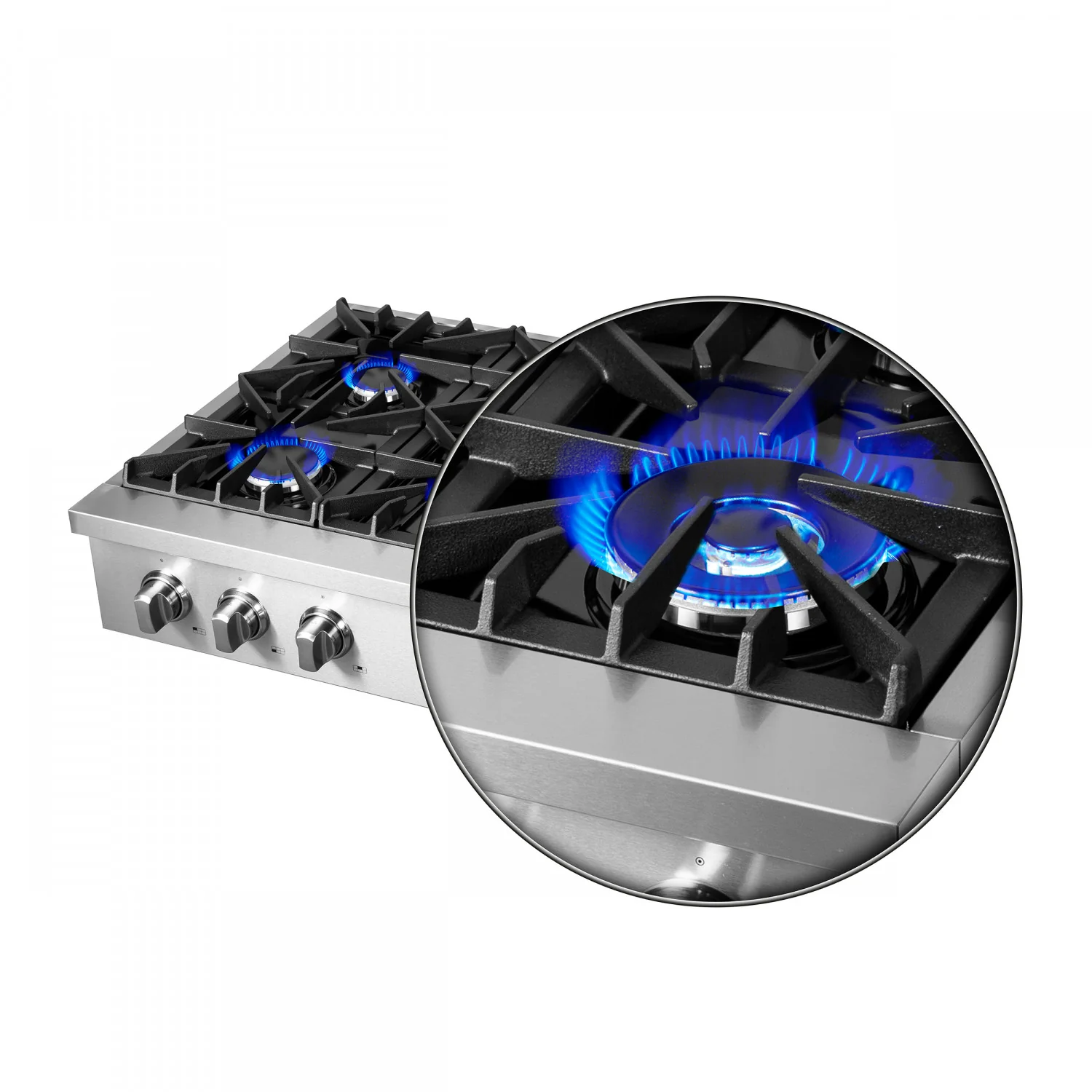 Forno Cossato Stainless Steel 36" Pro-style Gas Cooktop - FCTGS5737-36 - Image 5