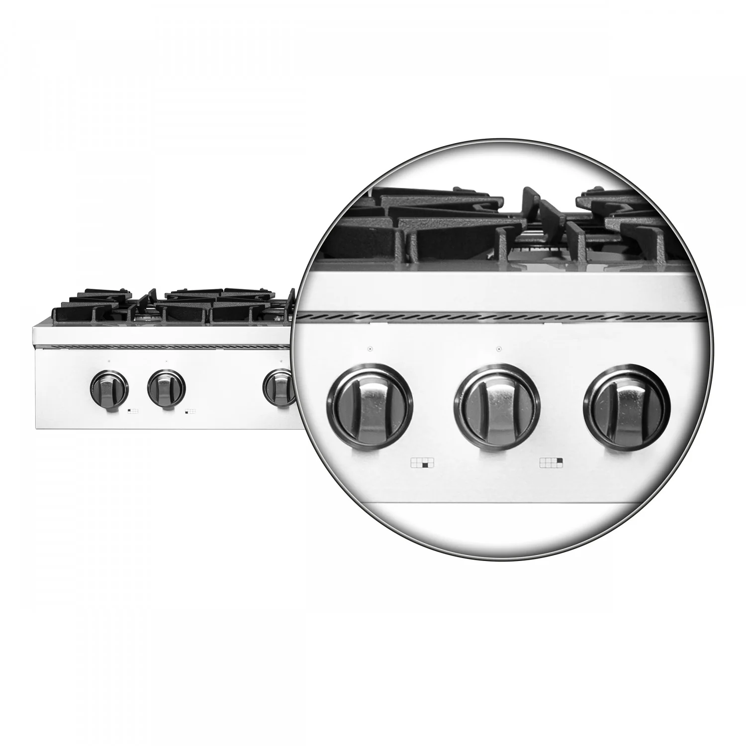 Forno Cossato Stainless Steel 48" Pro-style Gas Cooktop - FCTGS5737-48 - Image 4