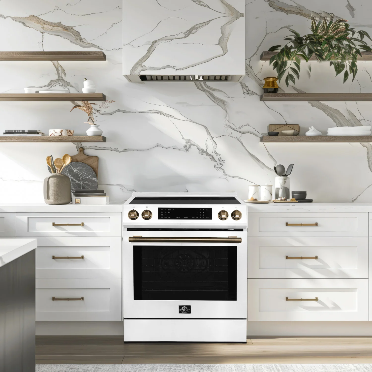 Forno Donatello White Slide-in Induction Range with True Convection (5.0 Cu. Ft.) - FFSIN0905-30WHT - Image 9