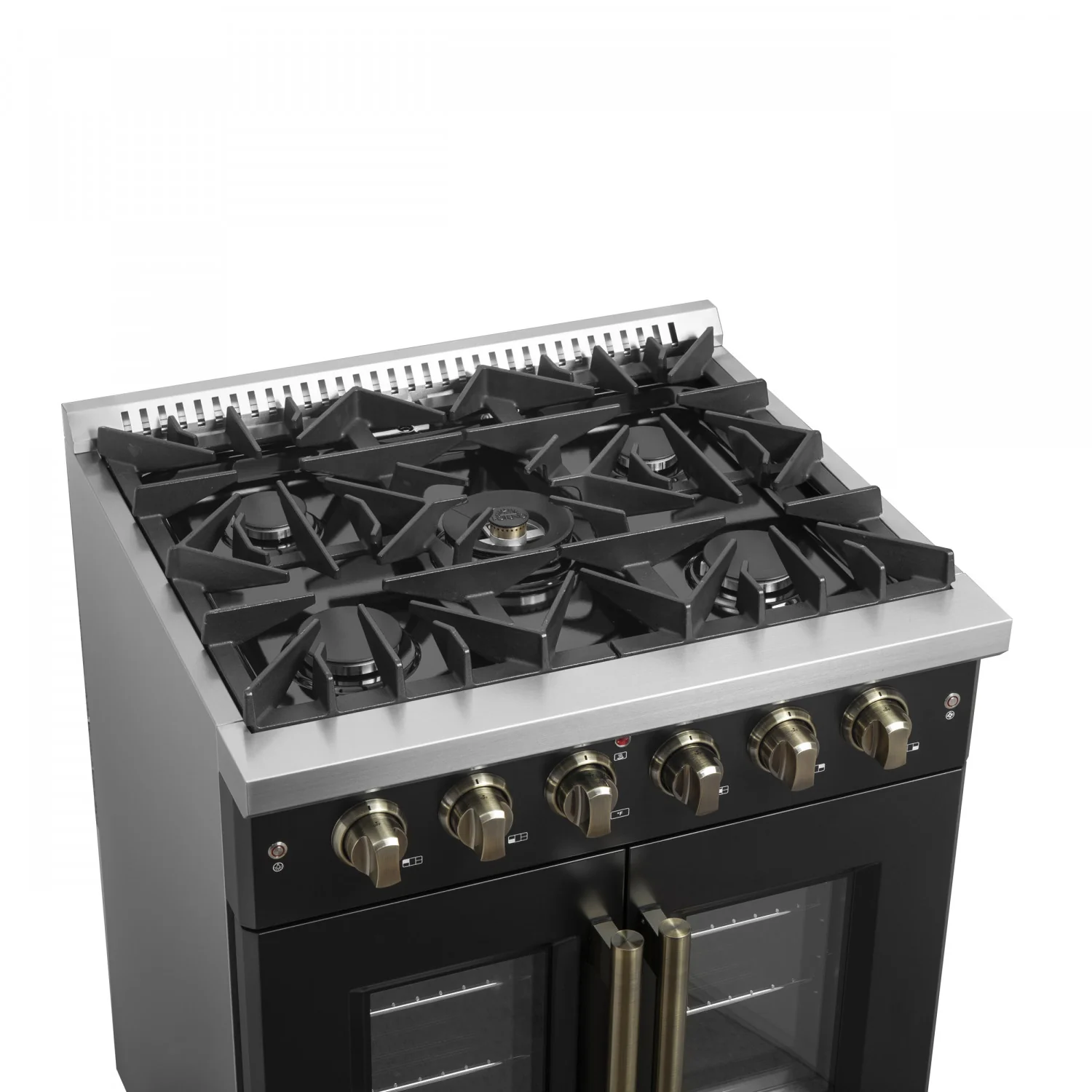 Forno Galiano 30" Black French Door Freestanding Gas Range (4.32 Cu. Ft.) - FFSGS6444-30BLK - Image 3