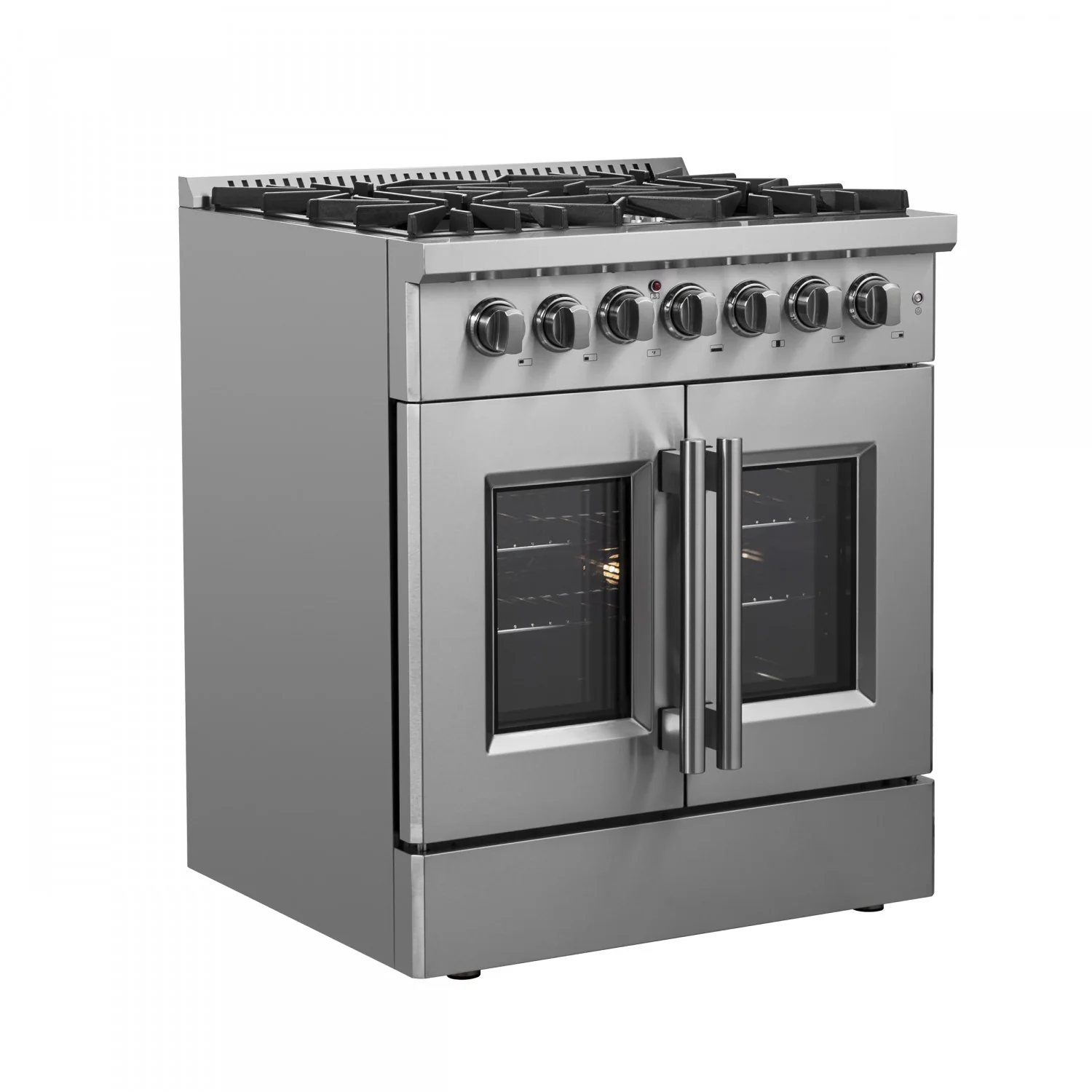 Forno Galiano 30" Stainless Steel French Door Dual Fuel Range with True Convection (4.32 Cu. Ft.) - FFSGS6356-30 - Image 3