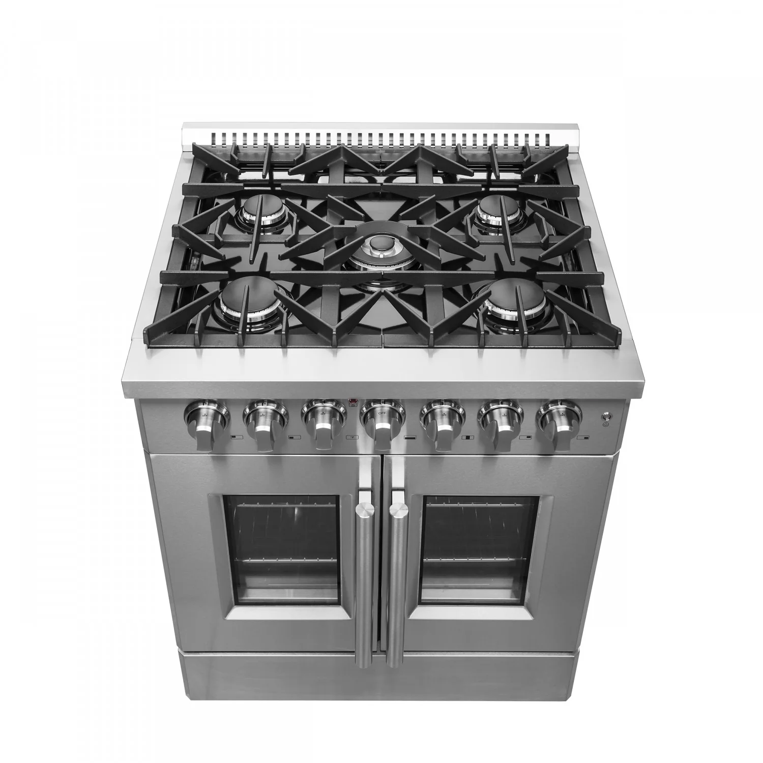 Forno Galiano 30" Stainless Steel French Door Dual Fuel Range with True Convection (4.32 Cu. Ft.) - FFSGS6356-30 - Image 4