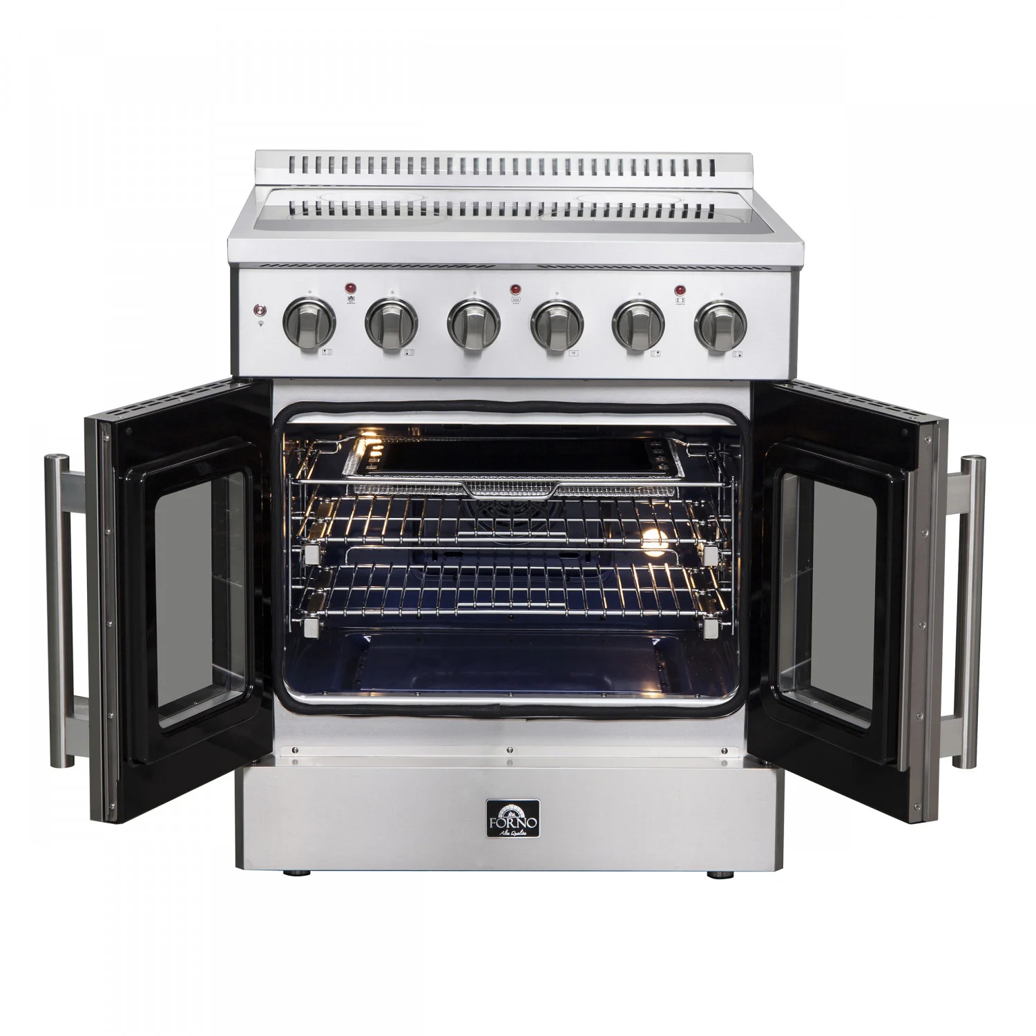 Forno Galiano 30" Stainless Steel French Door Electric Range with True Convection and Air Fry (4.32 Cu. Ft.) - FFSEL6917-30 - Image 5