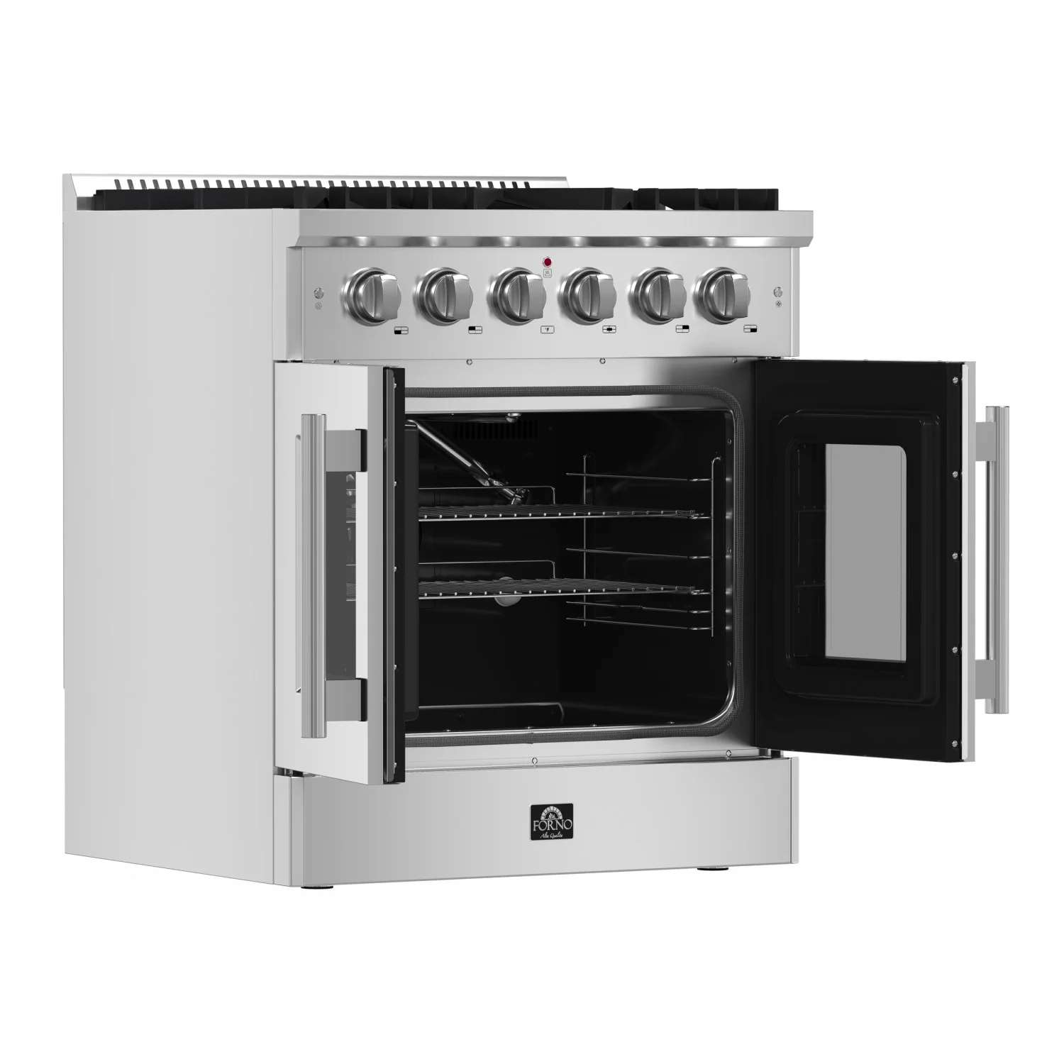 Forno Galiano 30" Stainless Steel French Door Freestanding Gas Range (4.32 Cu. Ft.) - FFSGS6444-30 - Image 4