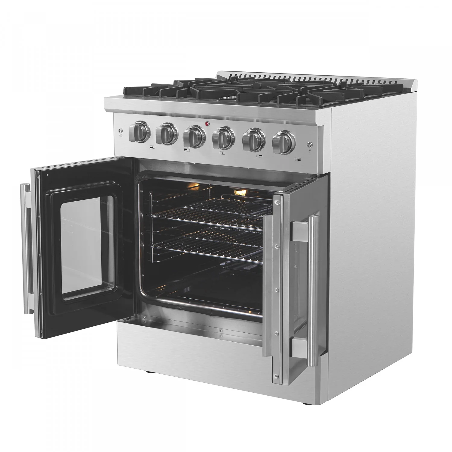 Forno Galiano 30" Stainless Steel French Door Freestanding Gas Range (4.32 Cu. Ft.) - FFSGS6444-30 - Image 9