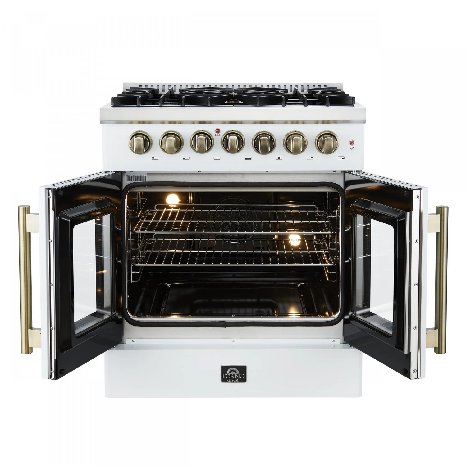 Forno Galiano 30" White French Door Dual Fuel Range With True Convection (4.32 Cu. Ft.) - FFSGS6356-30WHT - Image 3