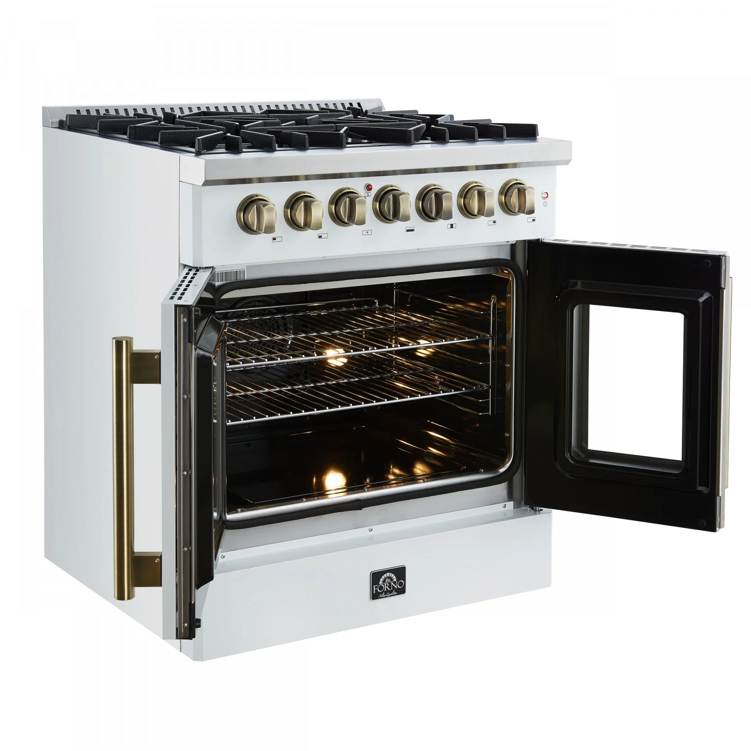 Forno Galiano 30" White French Door Dual Fuel Range With True Convection (4.32 Cu. Ft.) - FFSGS6356-30WHT - Image 7