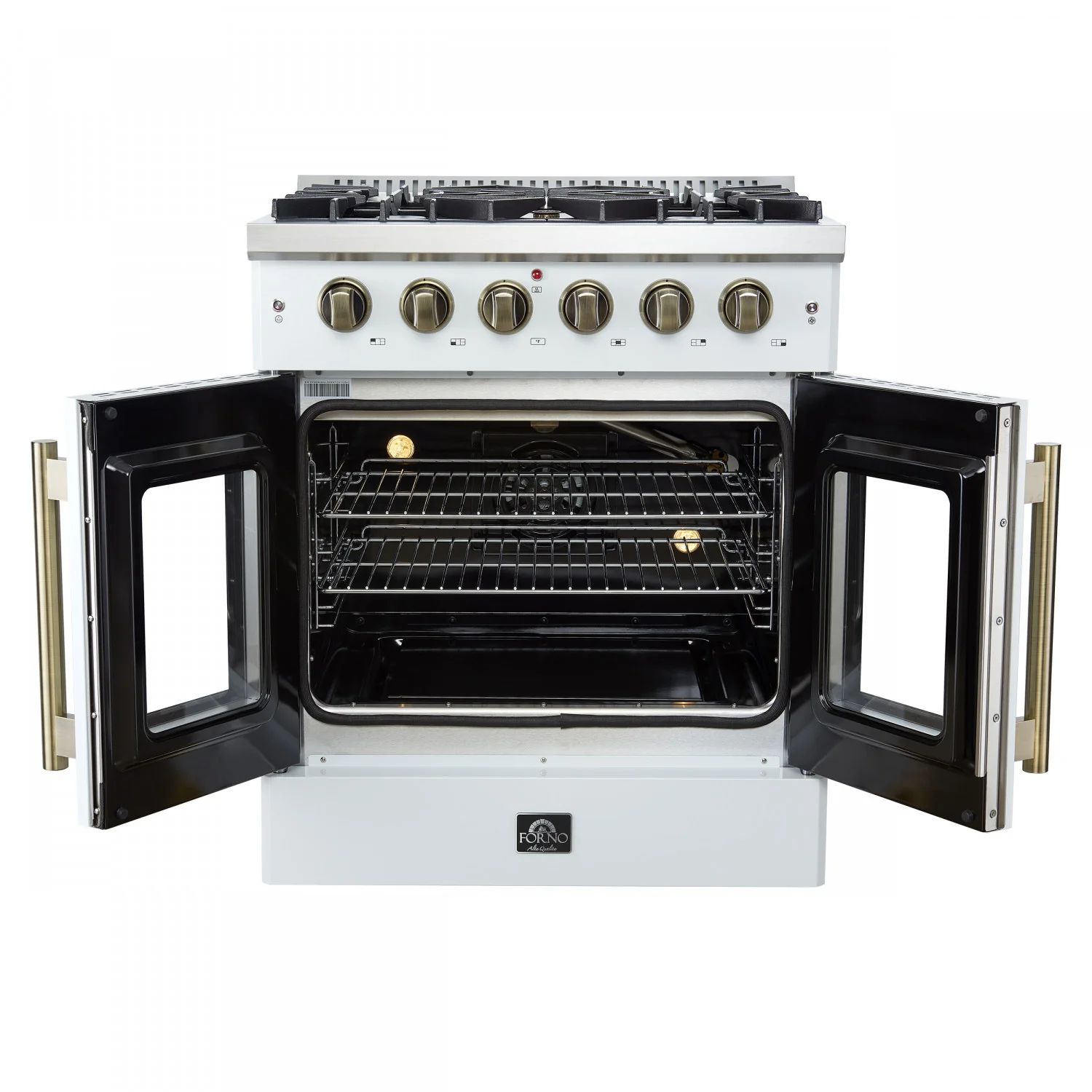 Forno Galiano 30" White French Door Freestanding Gas Range (4.32 Cu. Ft.) - FFSGS6444-30WHT - Image 3
