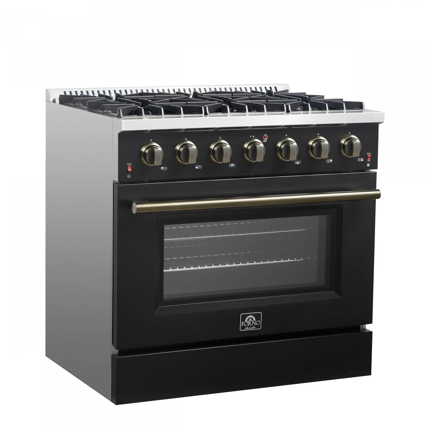 Forno Galiano 36" Black Freestanding Gas Range (5.36 Cu. Ft.) - FFSGS6244-36BLK - Image 5