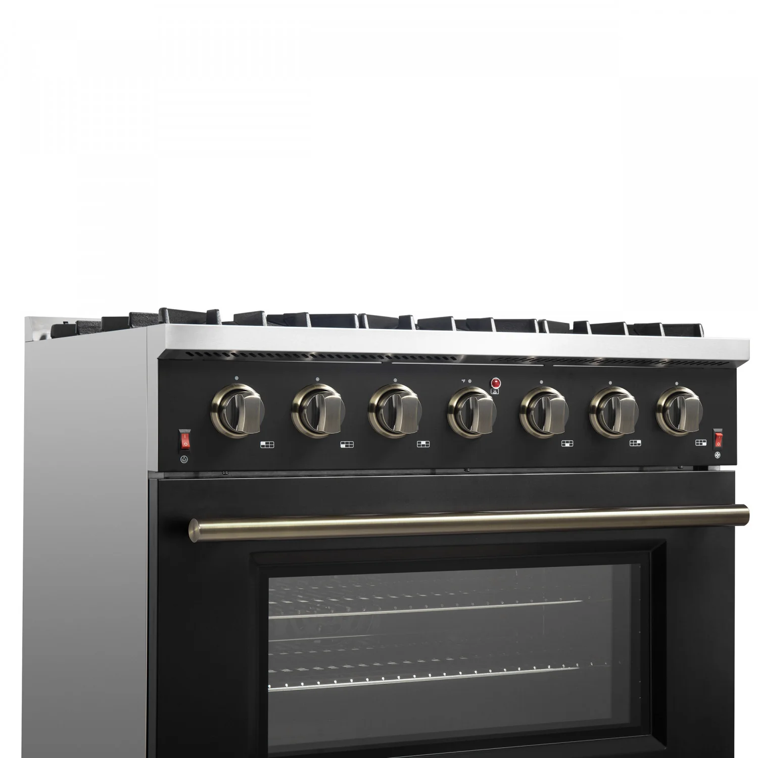 Forno Galiano 36" Black Freestanding Gas Range (5.36 Cu. Ft.) - FFSGS6244-36BLK - Image 6