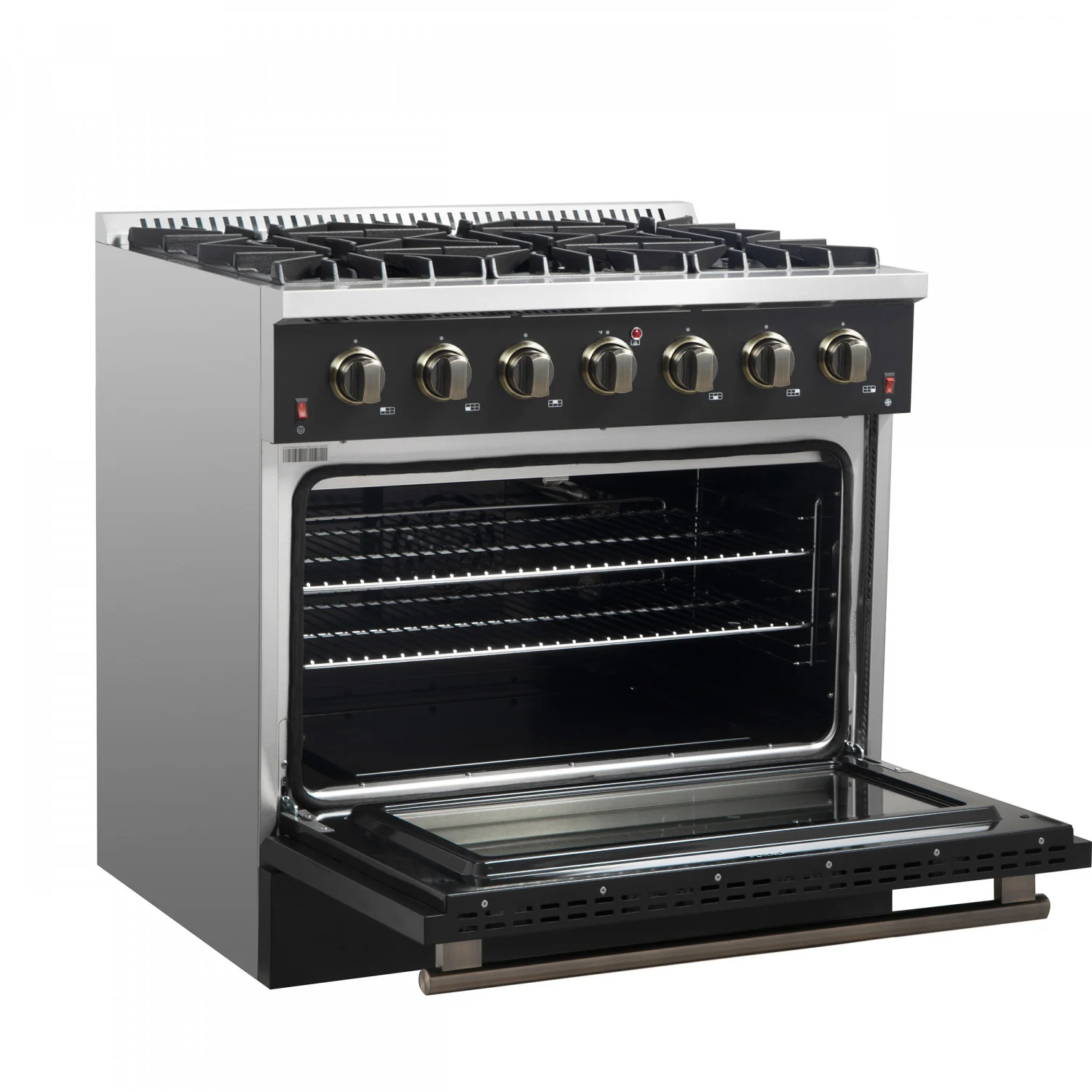 Forno Galiano 36" Black Freestanding Gas Range (5.36 Cu. Ft.) - FFSGS6244-36BLK - Image 8