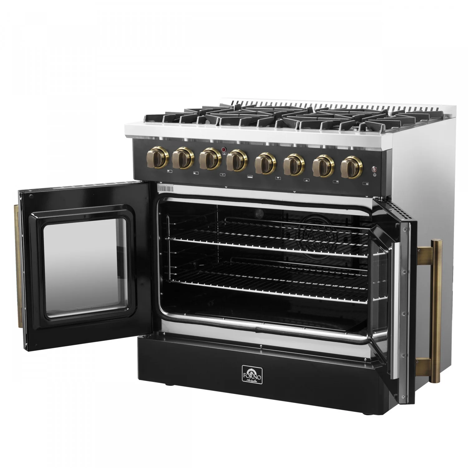 Forno Galiano 36" Black French Door Dual Fuel Range with True Convection (5.36 Cu. Ft.) - FFSGS6356-36BLK - Image 19